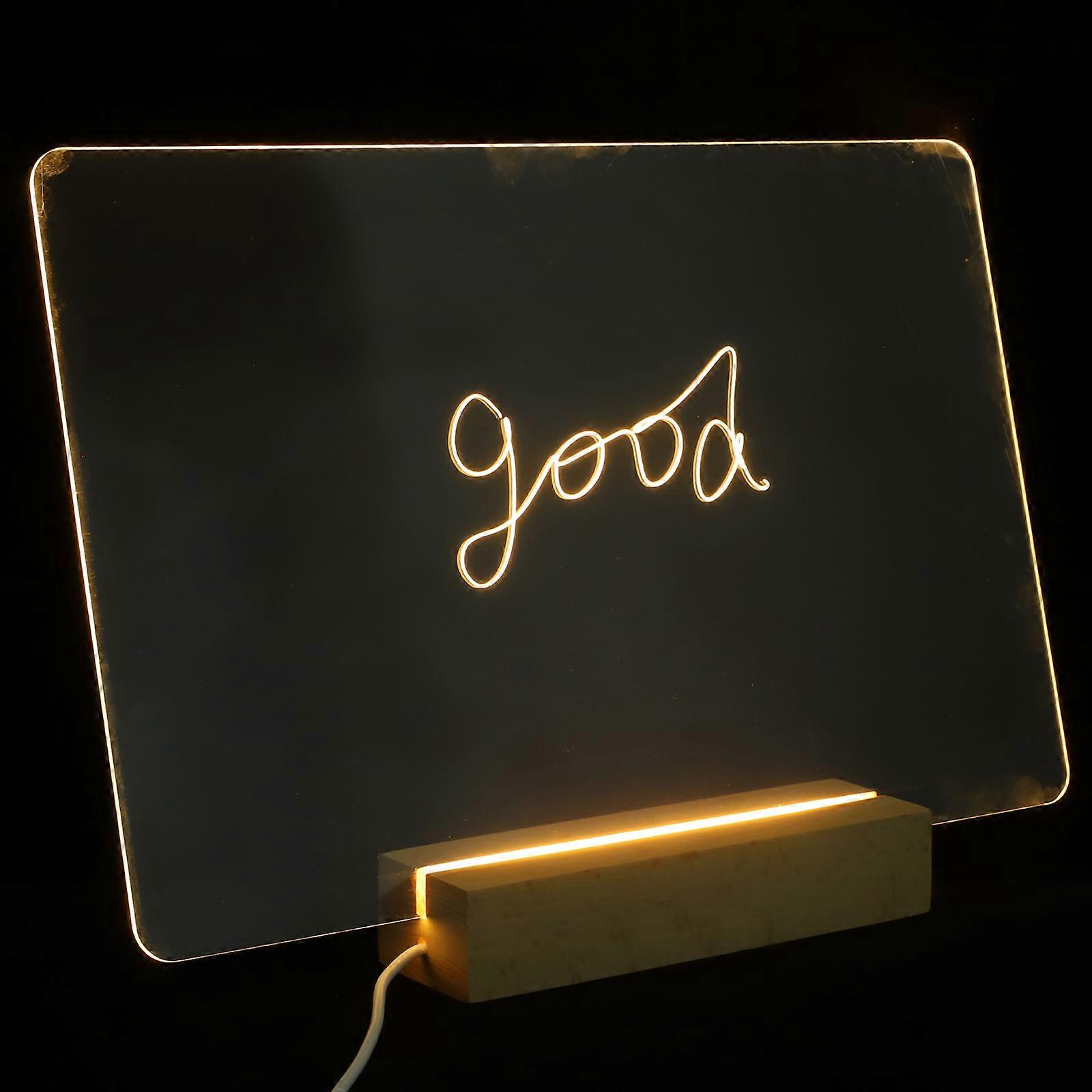 Desktop Message Board Acrylic Note Board Night Lamp Including 1Set for School