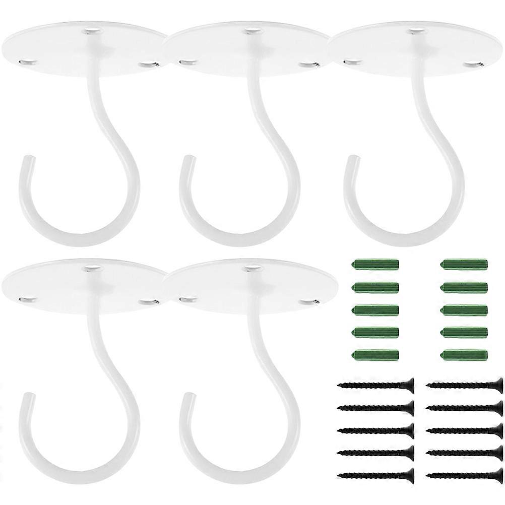 Iron Art Ceiling Hooks for Home Use with Screw in 25Pcs White Ceiling Hangers