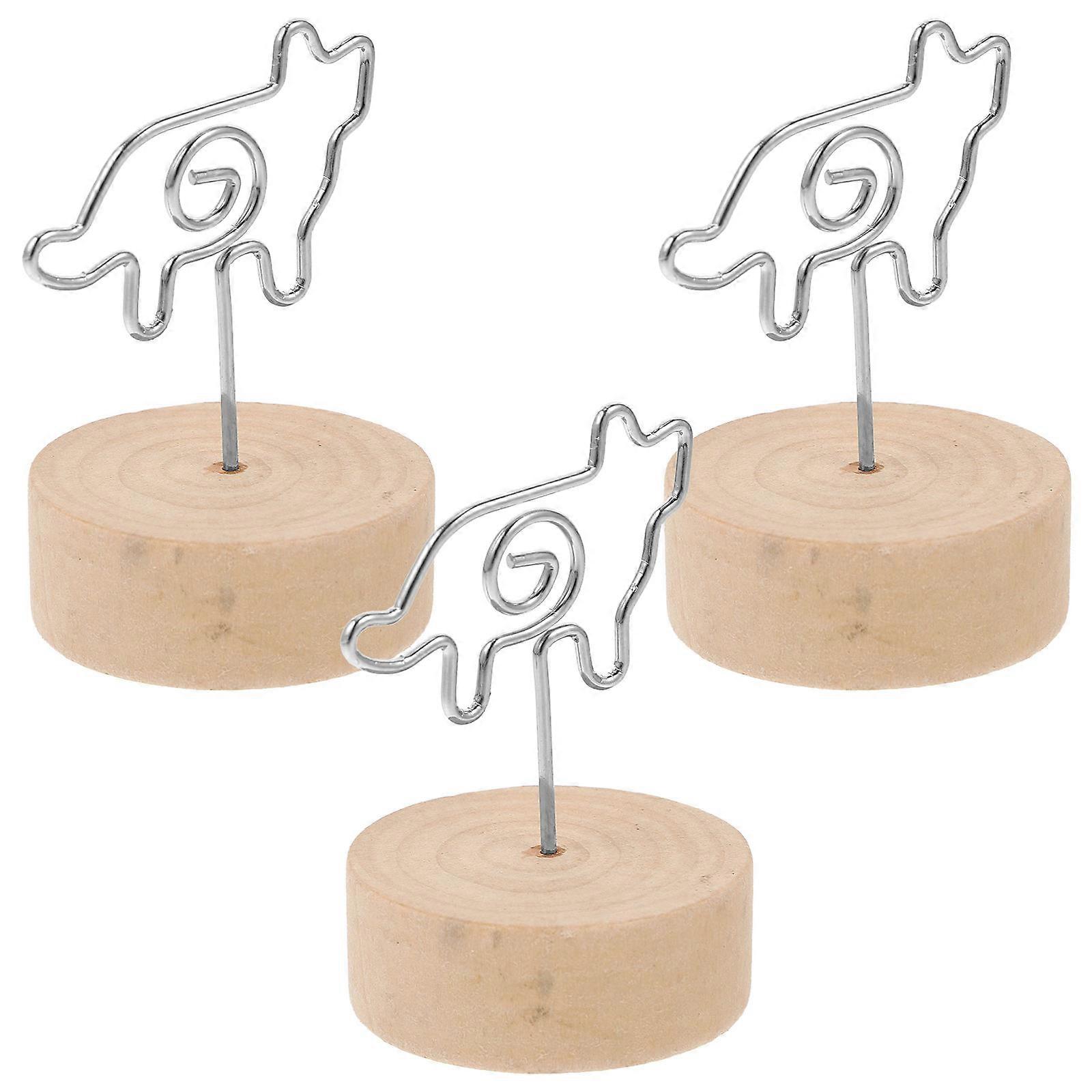 Table Sign Holder 6 Pcs Beige Color Decorative Design Ideal For Holding Photos Memos Messages Desk Compact Shape