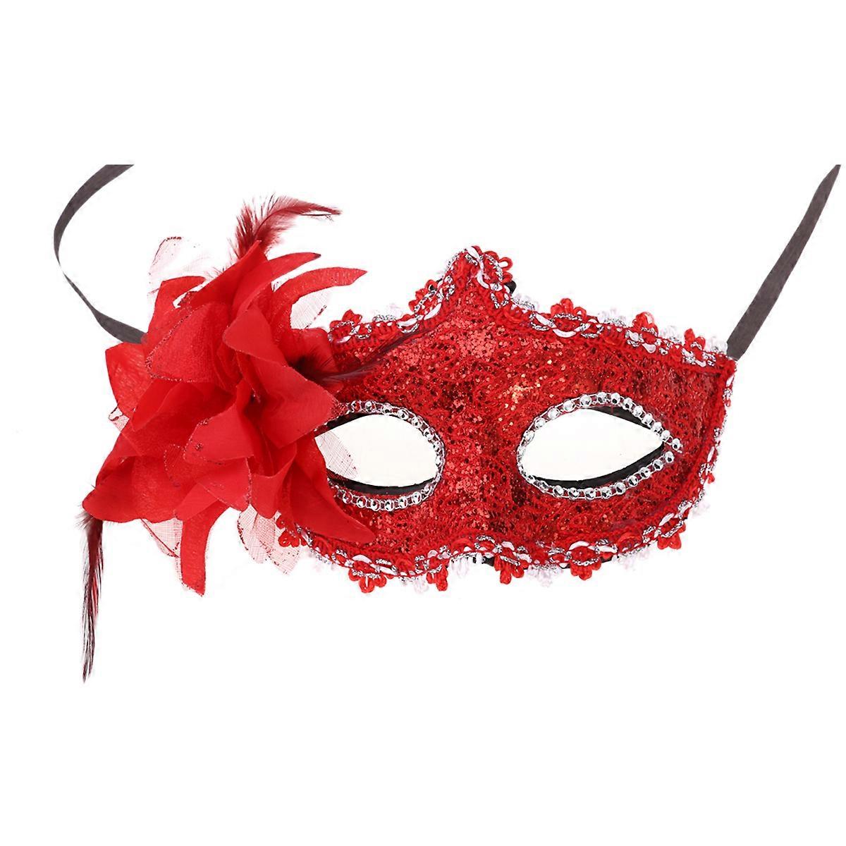Halloween Costume Party Mask with Lily Flower for Masquerade 6Pcs Mixed