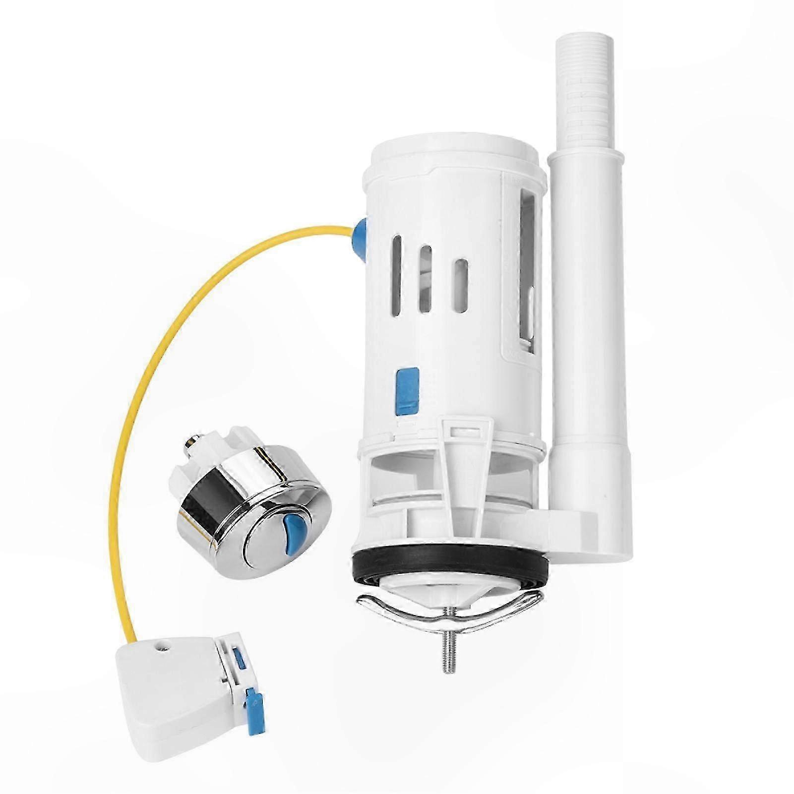 Dual Push Button Toilet Flush Valve, Durable ABS Plastic Water Drain Fitting for Standard Toilets