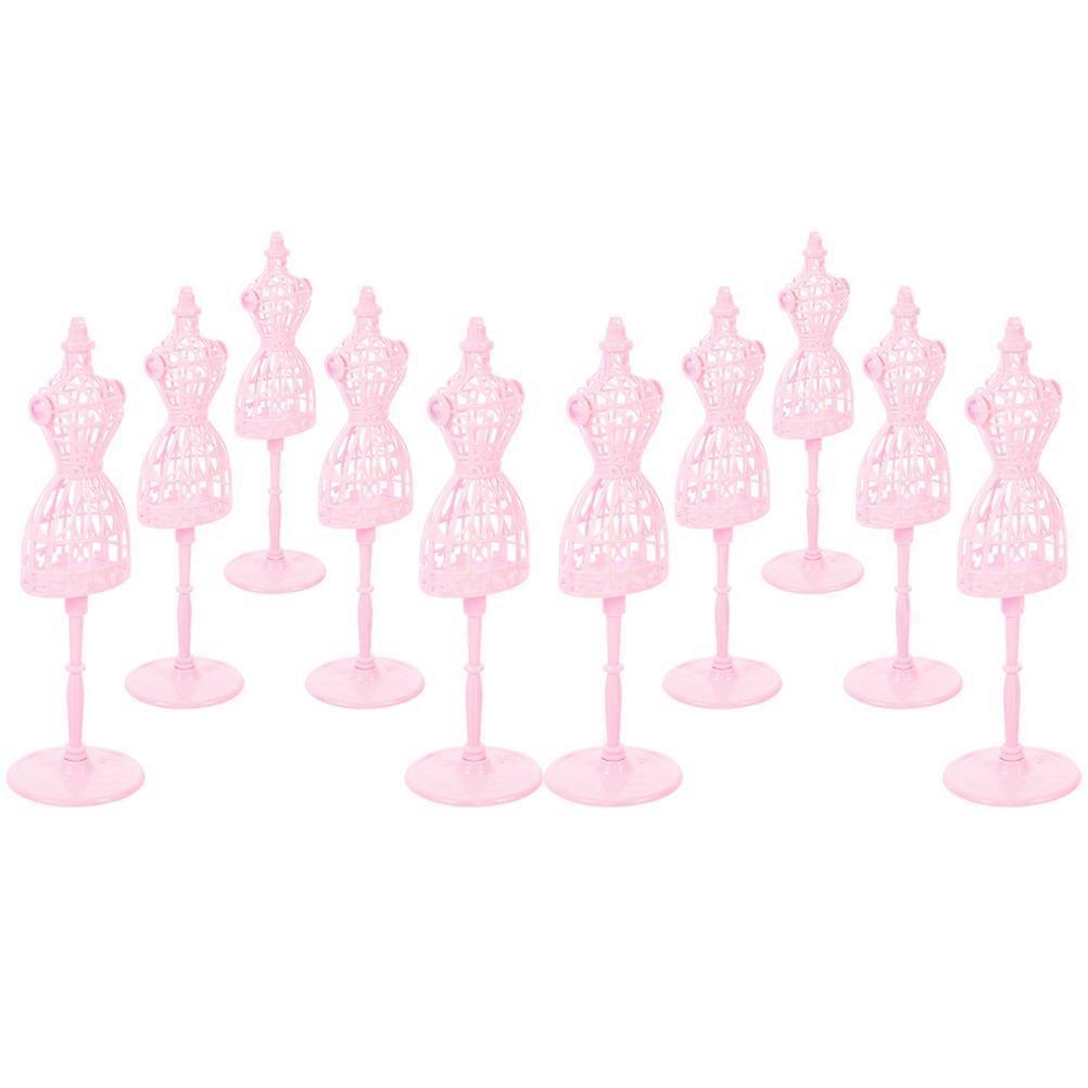 Doll Dress Stand for Display 10Pcs Pink Plastic Mini