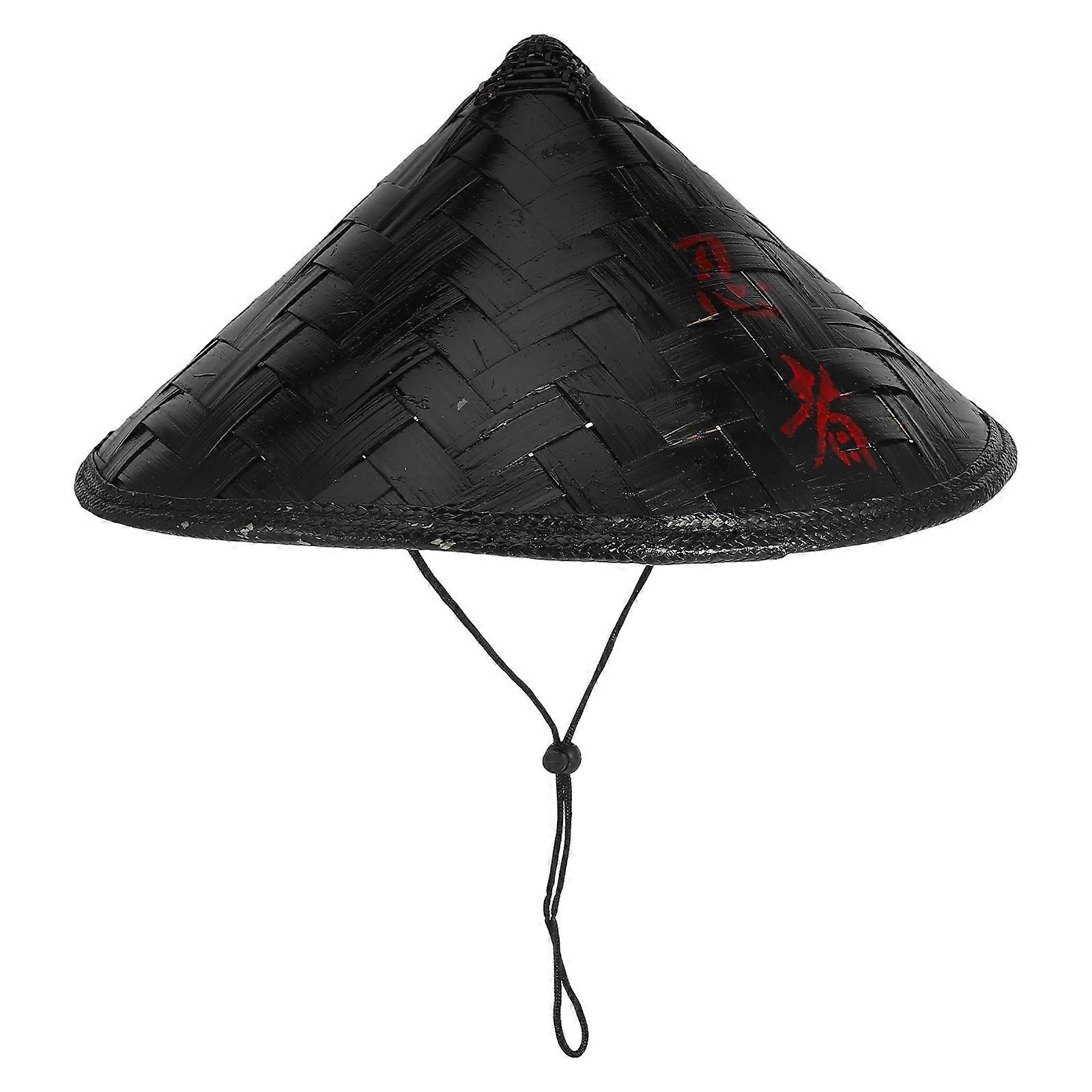 Black Bamboo Hat Ninja Hat for Lightweight Cosplay Accessory