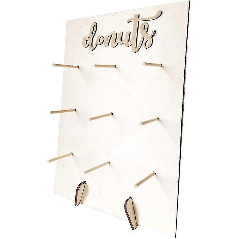 Minglan Donut Holder Stands Board Table Donuts Rack Wooden Doughnuts Display