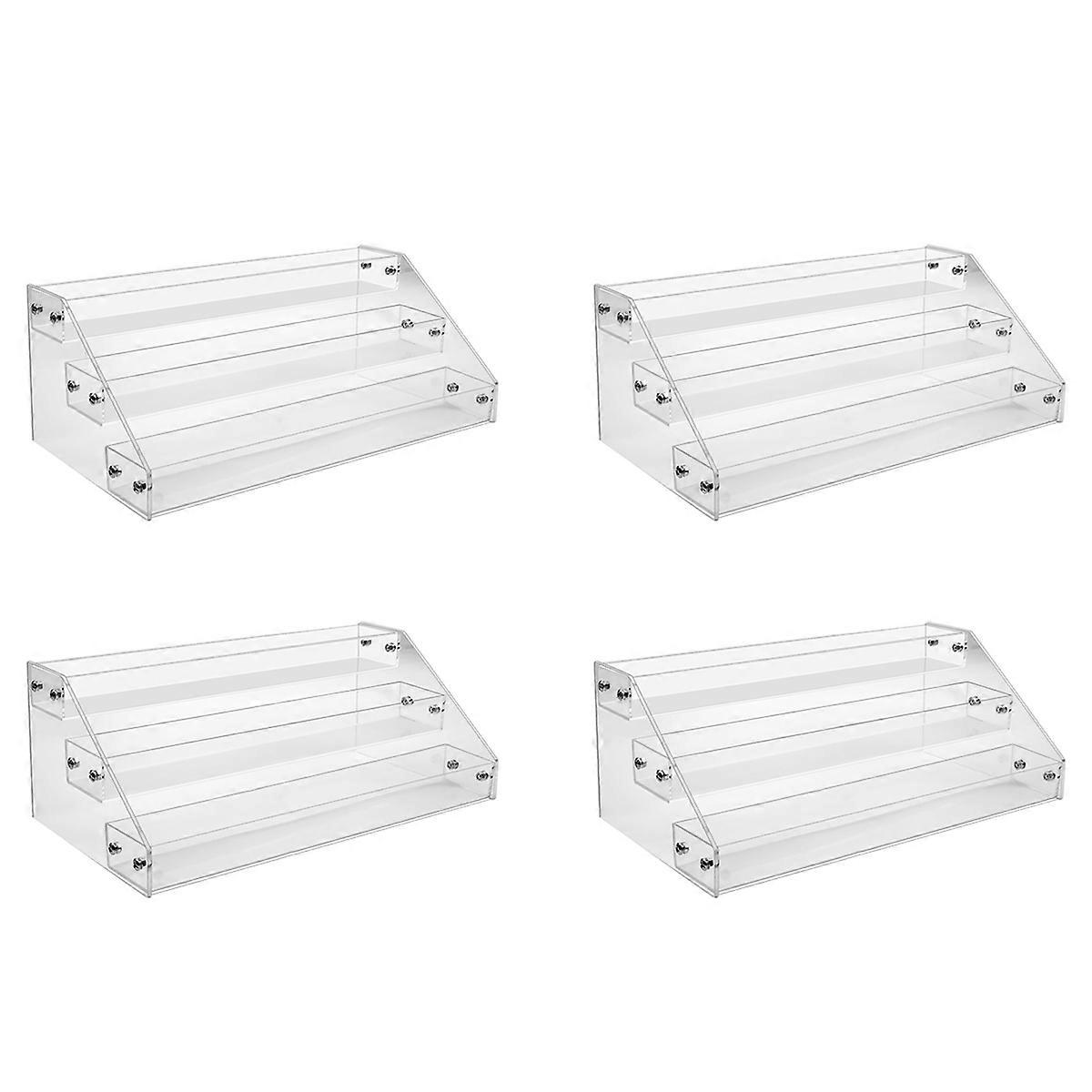 4X 3 Tier Clear Acrylic CD Holder Cascading CD Storage Rack