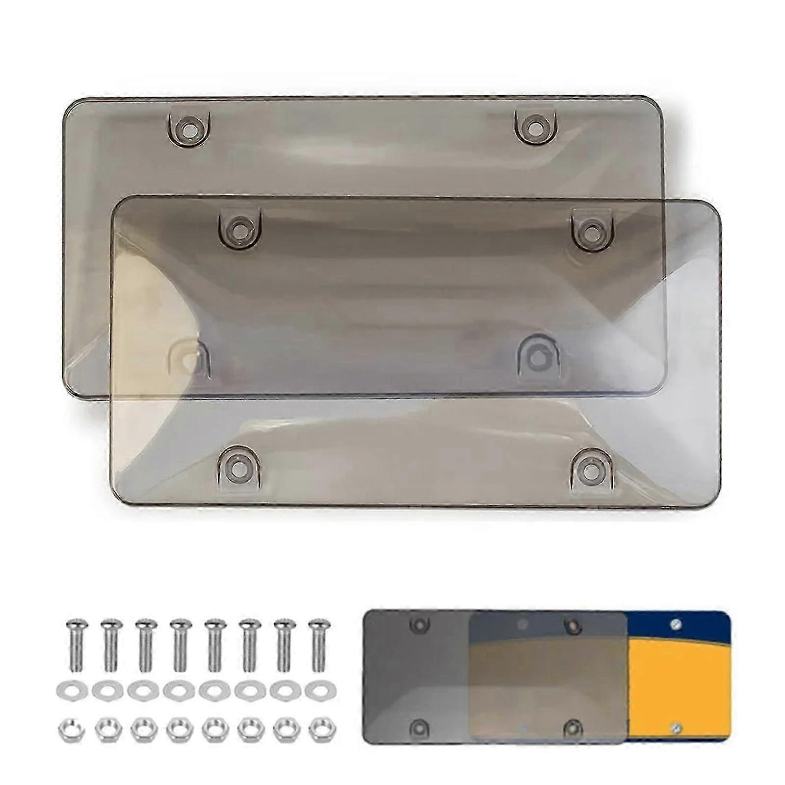 Cap Number Plate Cover Anti-Speed Black Camera Compatible Light Plastic Red Reflective Grey Gray