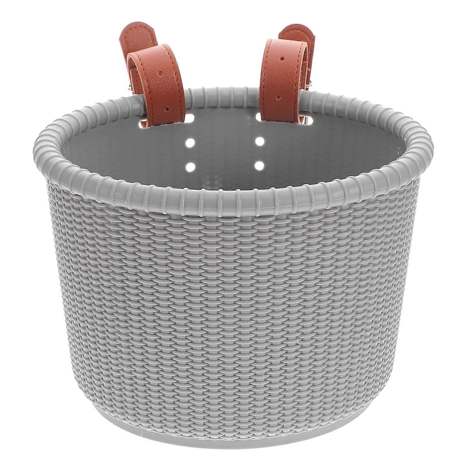 Bike Basket Fixed Strap Thick Plastic Front For Bikes And Scooters Compact Lightweight Easy Install