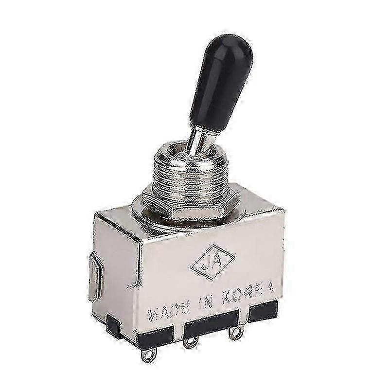 Exquisite For 1Pc Guitar 3 Way Toggle Switch, Metal Enclosed 3 Way Selector Switch With Black Tip Knob Replace