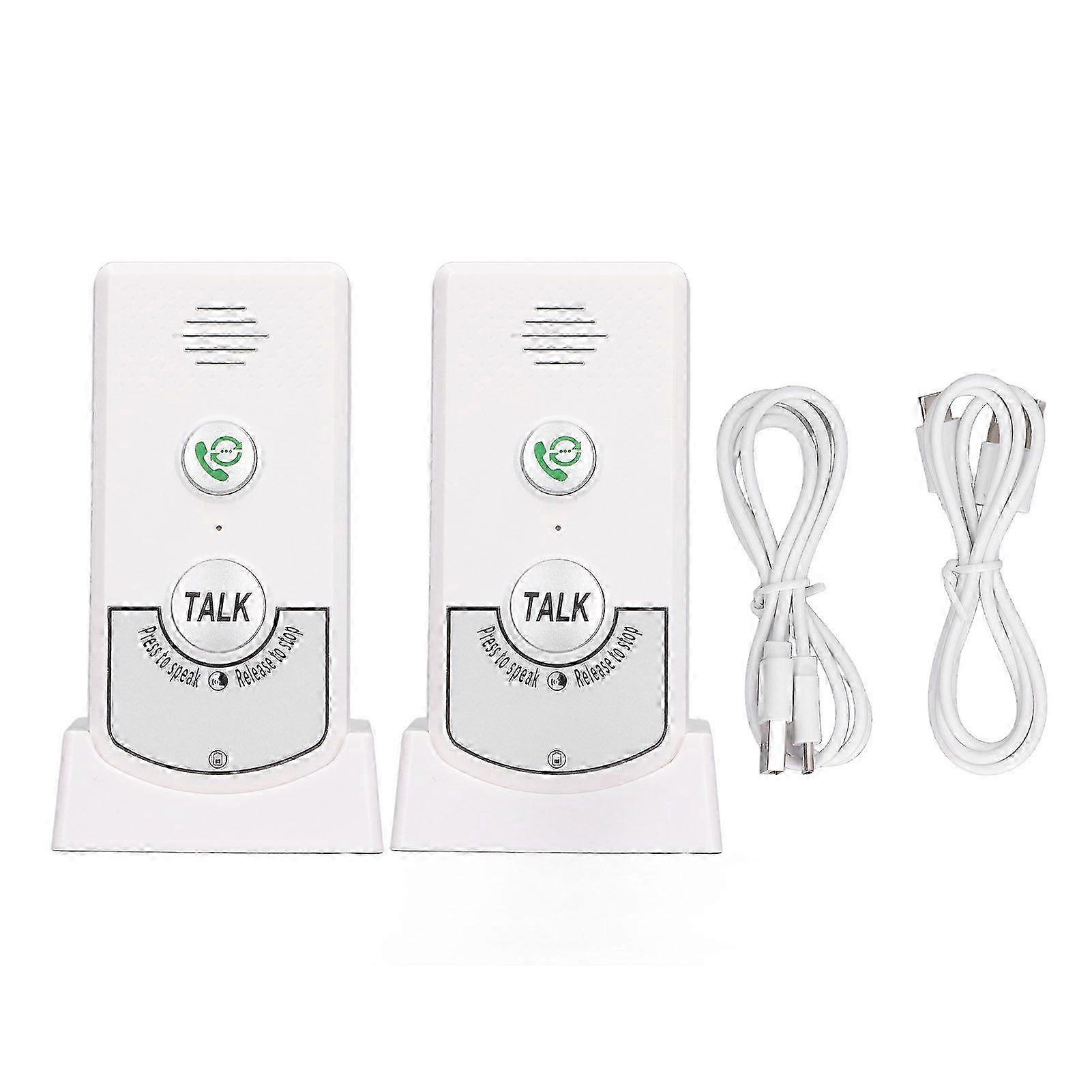25-26 Wireless Voice Intercom Home Smart 2 Way Talk Doorbell for Elderly Caregivers and Disabled People White