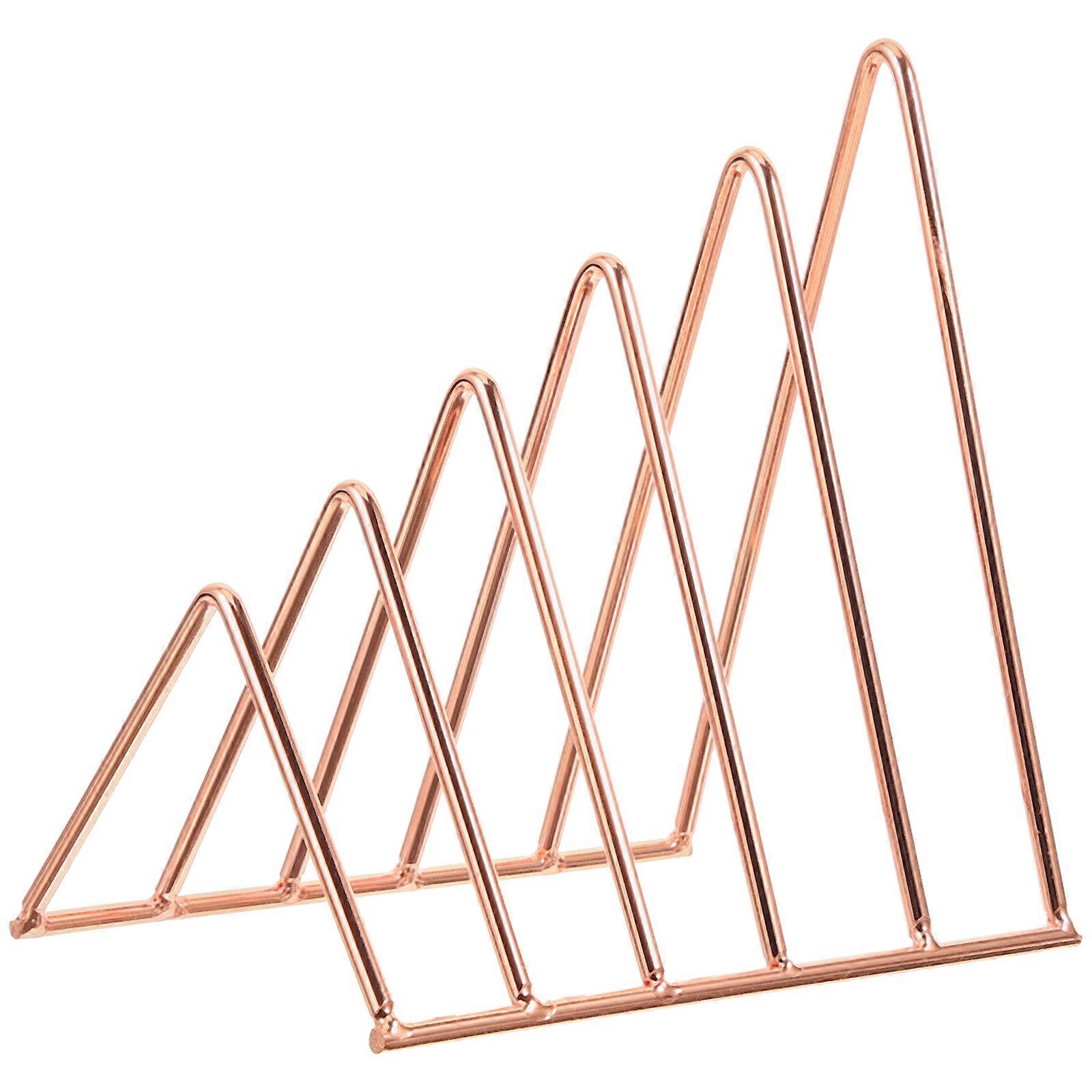 Retractable Triangle Book Stand Double-Layer Tabletop Book Storage Rack 2Sets