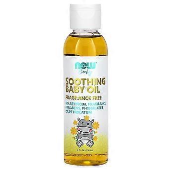 NOW Foods, Soothing Baby Oil, Fragrance Free, 4 fl oz (118 ml)
