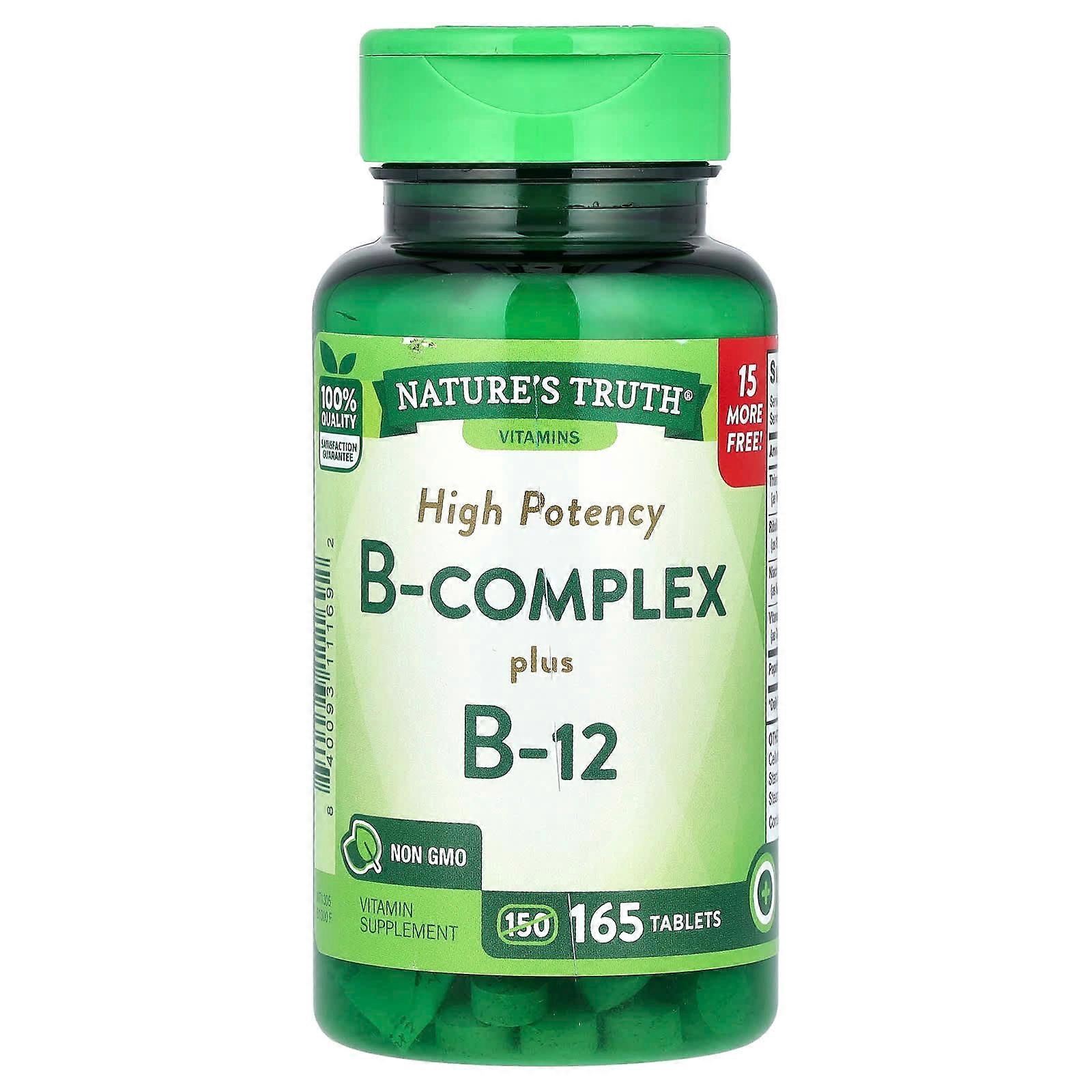 High Potency B-Complex Plus B-12, 165 Tablets