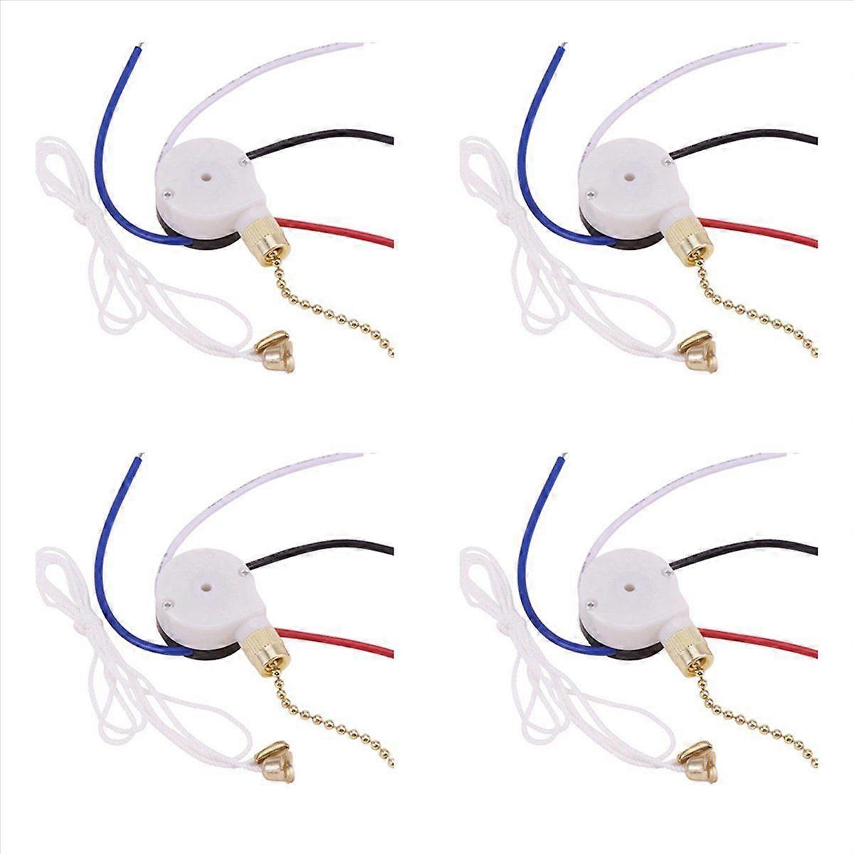 Ceiling Fan Switch Kit 3 Speed 4 Wire,ZE-208S Pull Wire Switch Gold