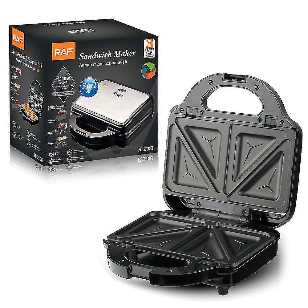 RAF 3 in 1 Sandwich Maker, Waffle Maker with Removable Plates, 1200W Panini Press with Interchangeable Non-Stick Plates, Indicator Lights 25