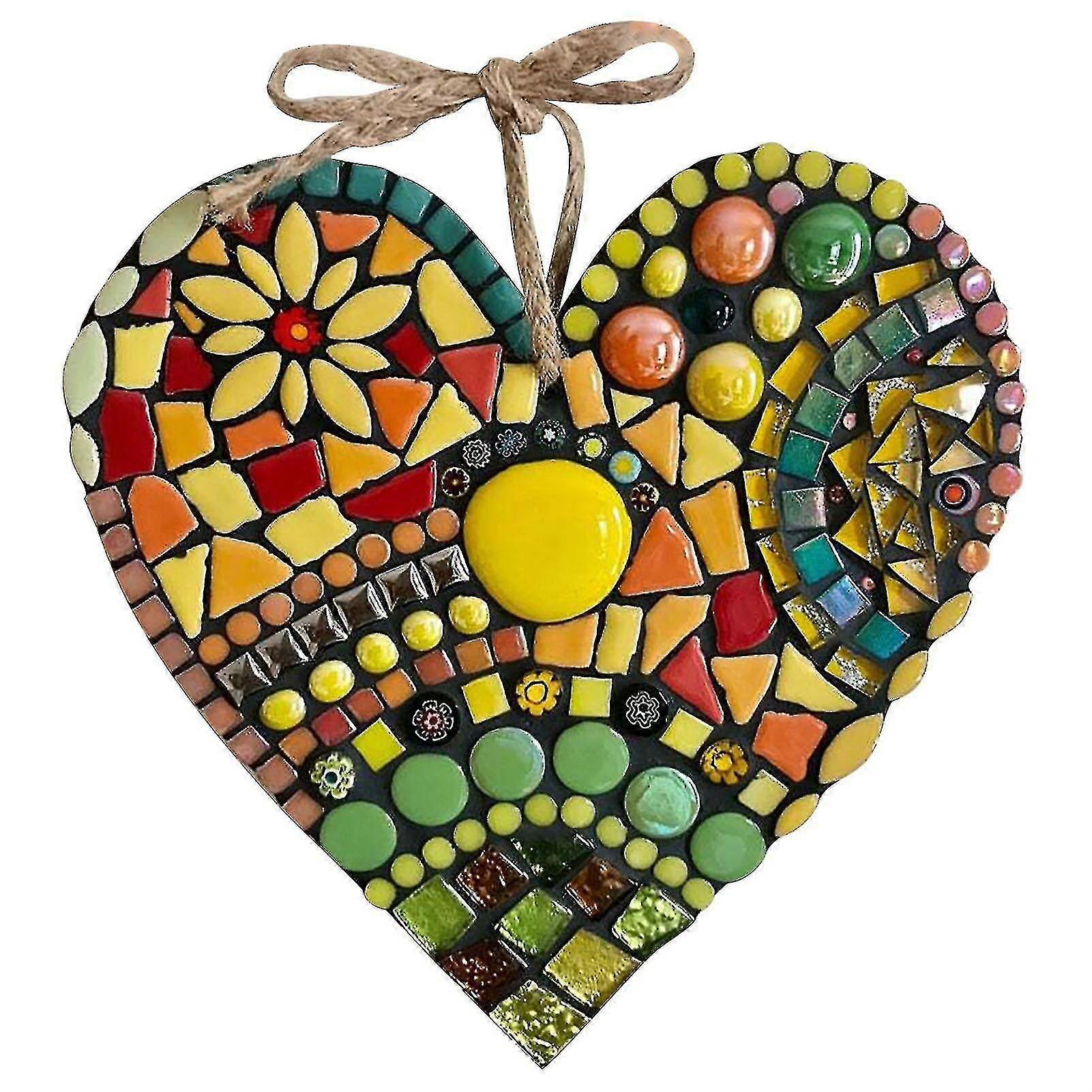 Ζωηρόχρωμη ψηφιδωτή καρδιά κρεμώντας στολίδι ρομαντικές ρετρό δεξιώσεις resin για το σπίτι