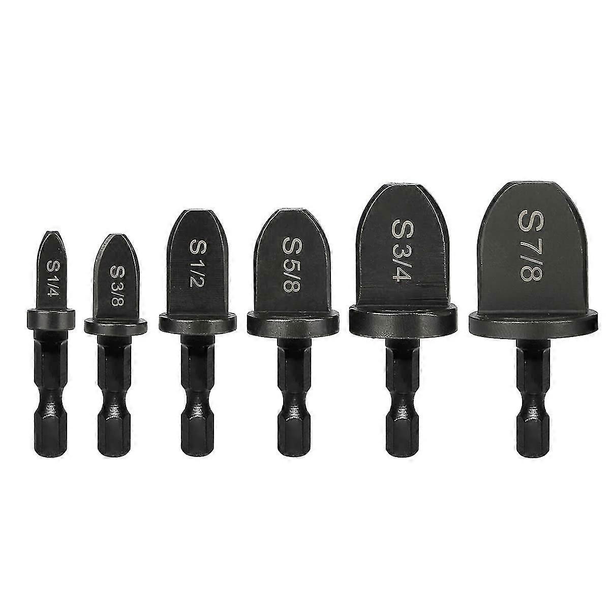6 Pcs 1/4" Hex Shank Forging Tools Drill Bit Set Copper Pipe Flaring Tools Air Conditioning Copper Pipe F