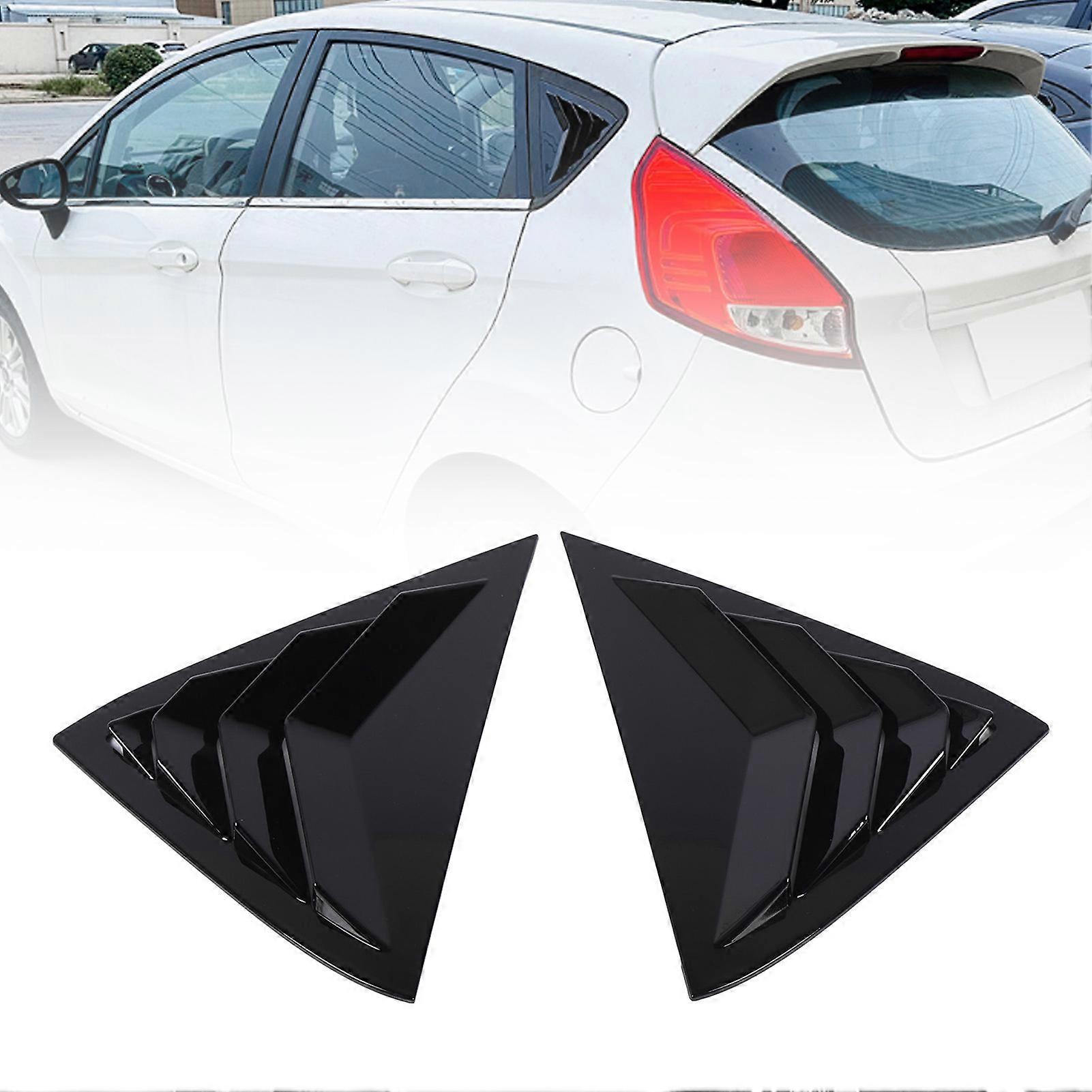 1 Pair Rear Side Window Louver Privacy Protection Reduce Temperature Window Louver Air Vent Scoop Shade Cover Blind for Fiesta MK7 7.5 2008 to 2017 G