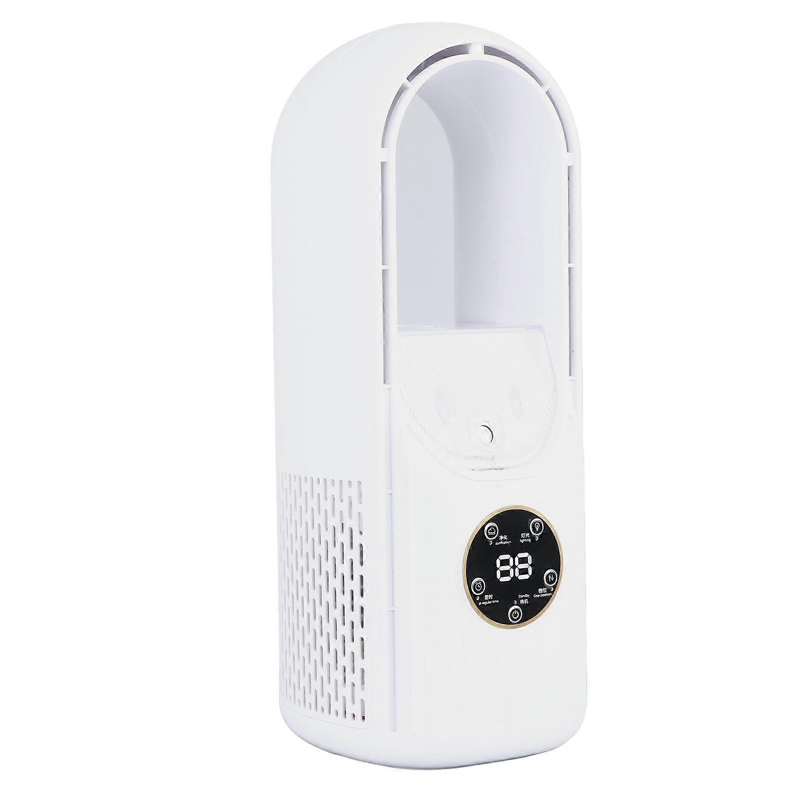 Bladeless Fan 6 Speed Adjustment 100ml Water Tank Quiet USB Table Misting Cooling Fan with Timing White 