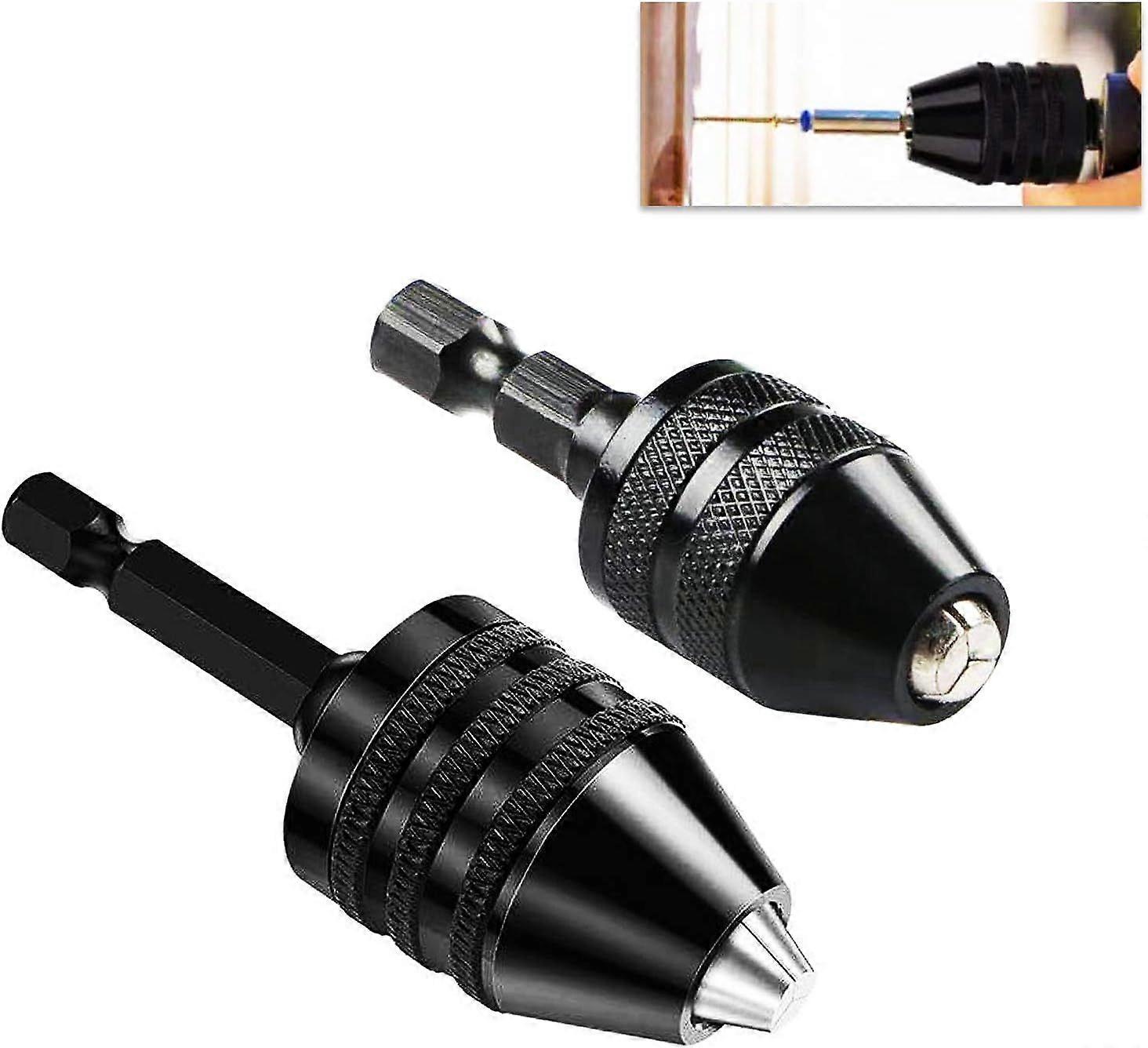 SeraphinaT Mini Drill Chuck Adapeter 2 PCS Keyless Quick Change Mini Drill Chuck
