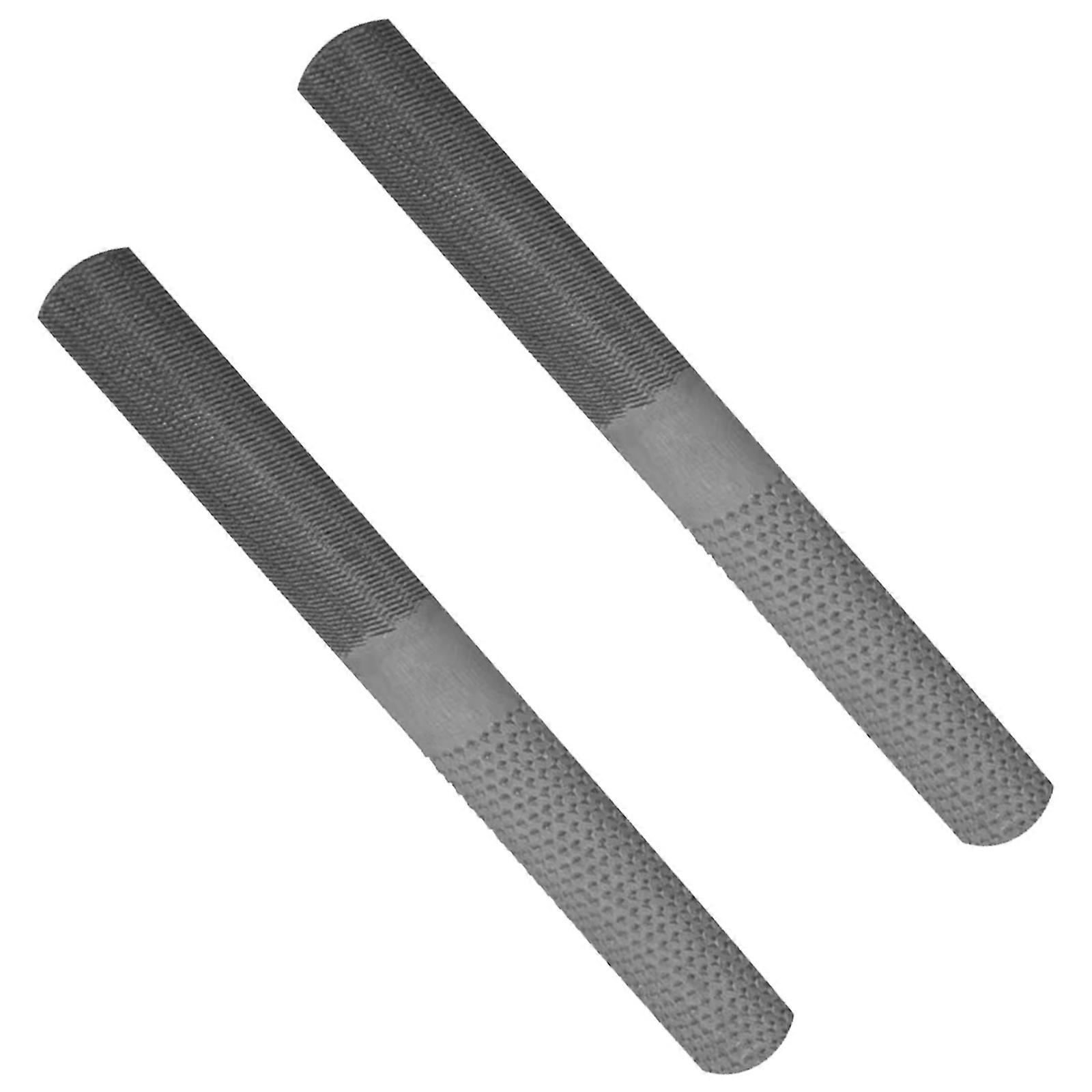Double Side File For Woodworkers And Mechanics Carbon Steel Construction Ergonomic Handle Smooth Finishing Crafting 2pcs Multicolor