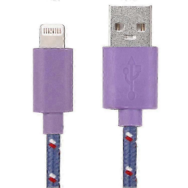 1m Nylon Netting Style USB 8 Pin Data Transfer Charging Cable for iPhone, iPad
