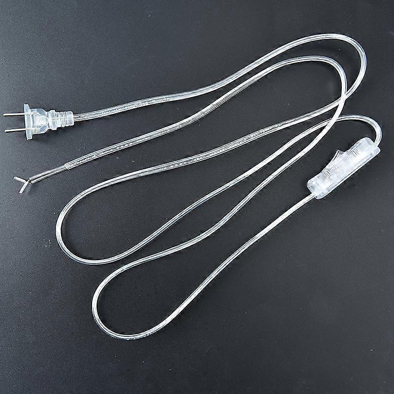 1.8M On Off Switch Power Cord For Led Lamp Us Plug Transparent Extension Cable