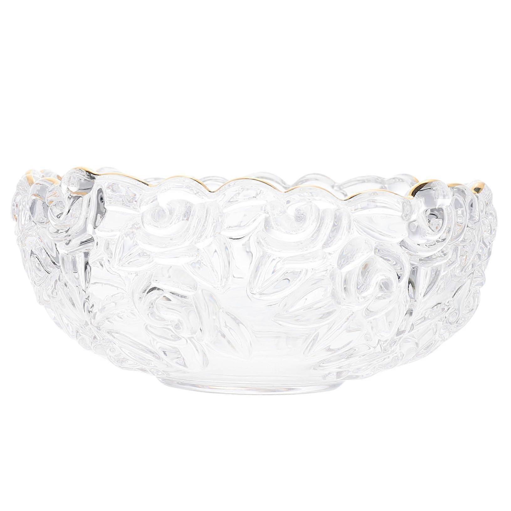 Embossed Glass Bowl Nordic Style Transparent Dessert Salad Ice Cream Container for Home Parties Restaurants