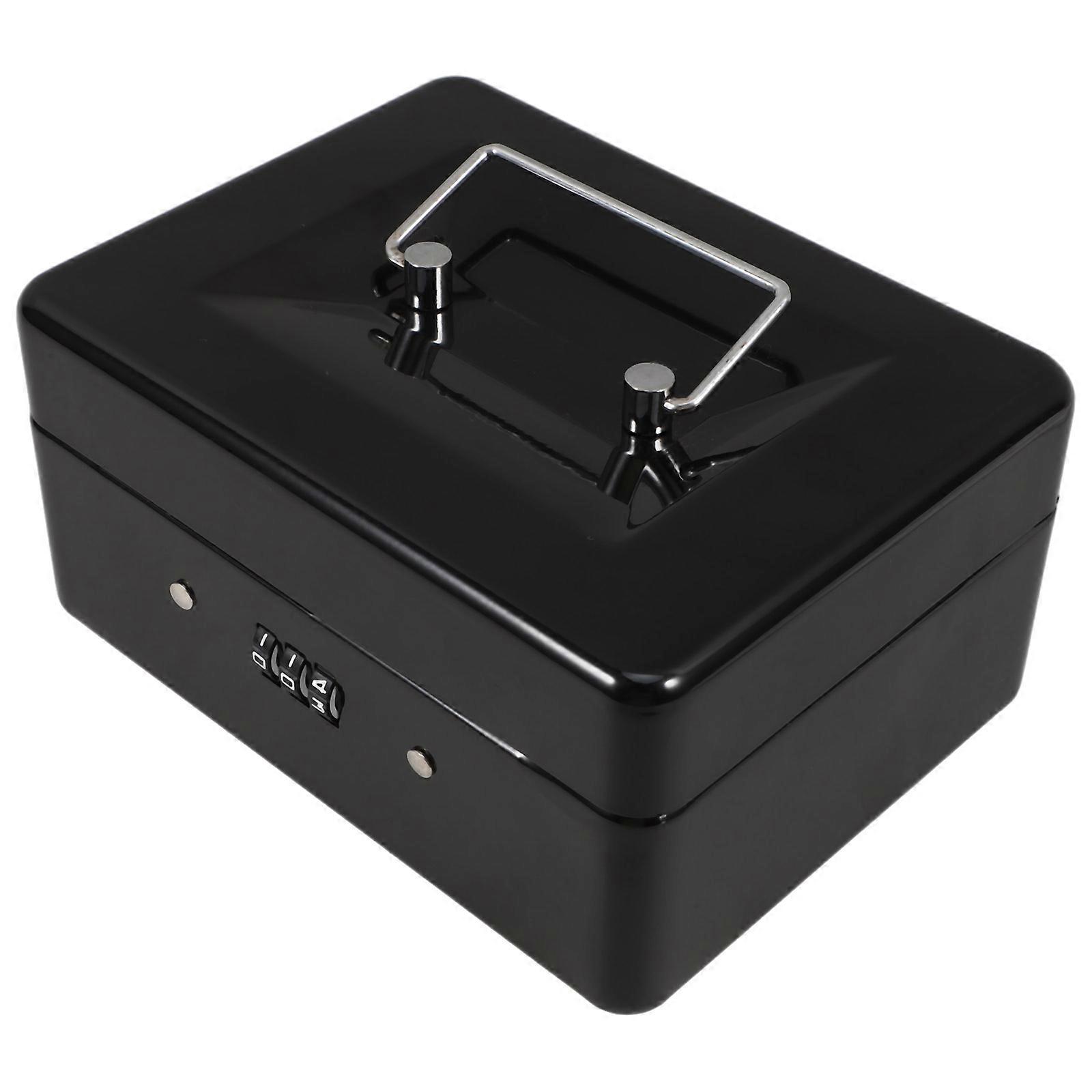 Password Box Small Safe Box for Money with Combination Lock Removable Tray Storage