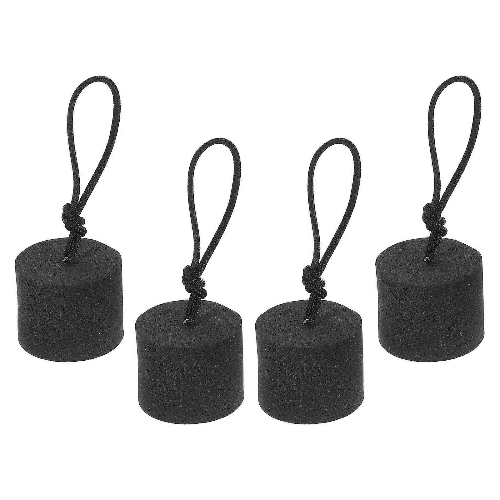 Black Kayak Scupper Plugs Kit Eva Material for Waterproof Drain Hole Blocking 4Pcs