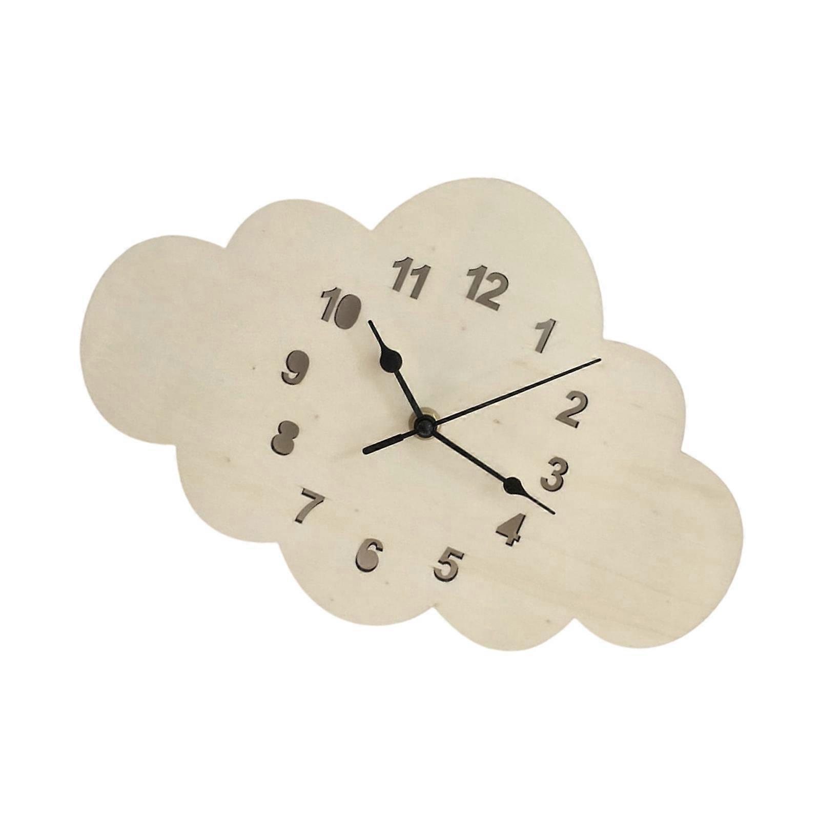 Unique Cloud Pattern Wall Clock Battery Operated Wall Clock Accurate Sweepings Movement Wall Clock Precise Time Display Multicolor
