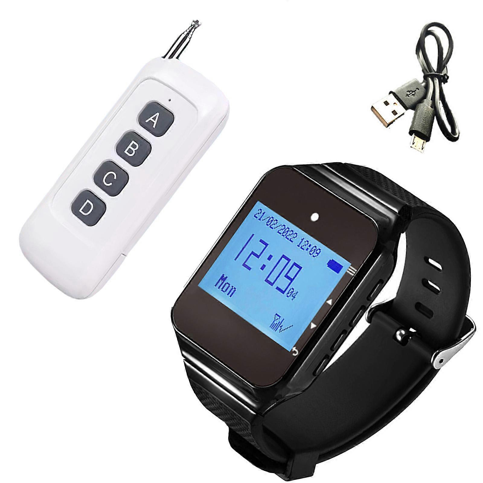 Restaurant Pager with LED Display Waterproof Emergency Wireless Waiter Calling System Watch Receiver For Senior Care Multicolor
