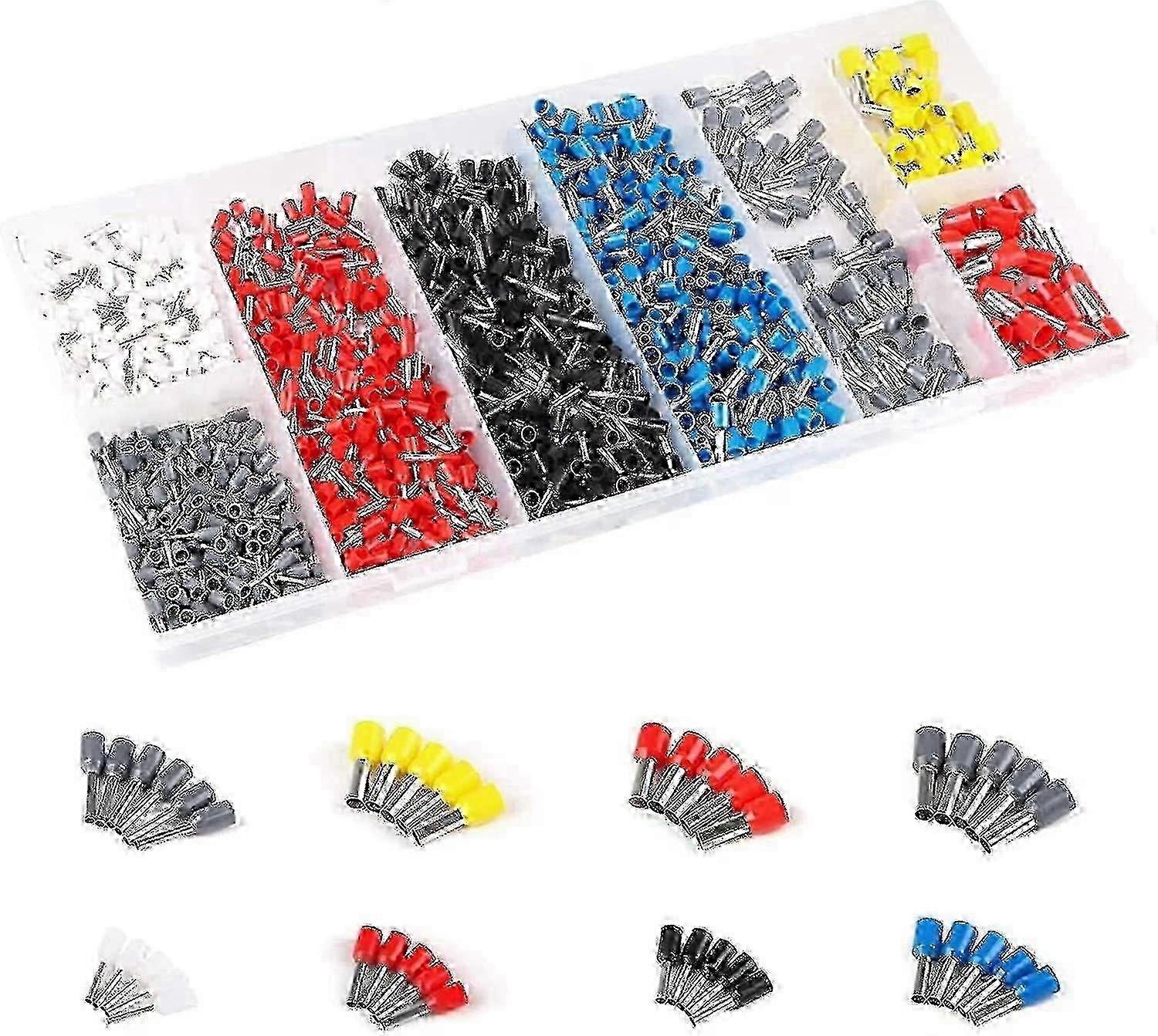 1200 Pieces Of Crimp-artery Sleeve Connector, Isolated Cable-pin End Large Range Of Wire End Sleeves With Portable Box_ZKD22