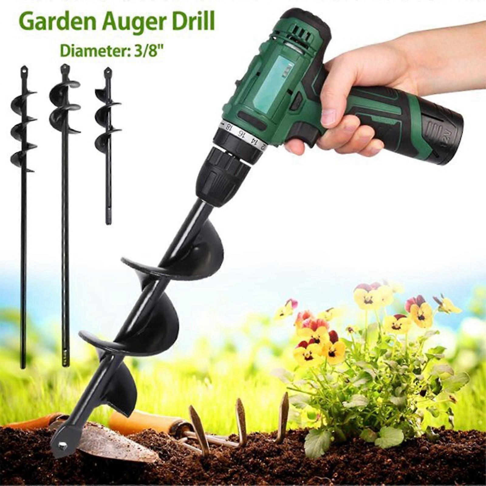 HANXIULIN Garden Augers Drill Bit for Plantings 4X22cm Spiral Drill Bit Bulb Planter for Hex Driver Drill Solid Steel Shaft Tool Product