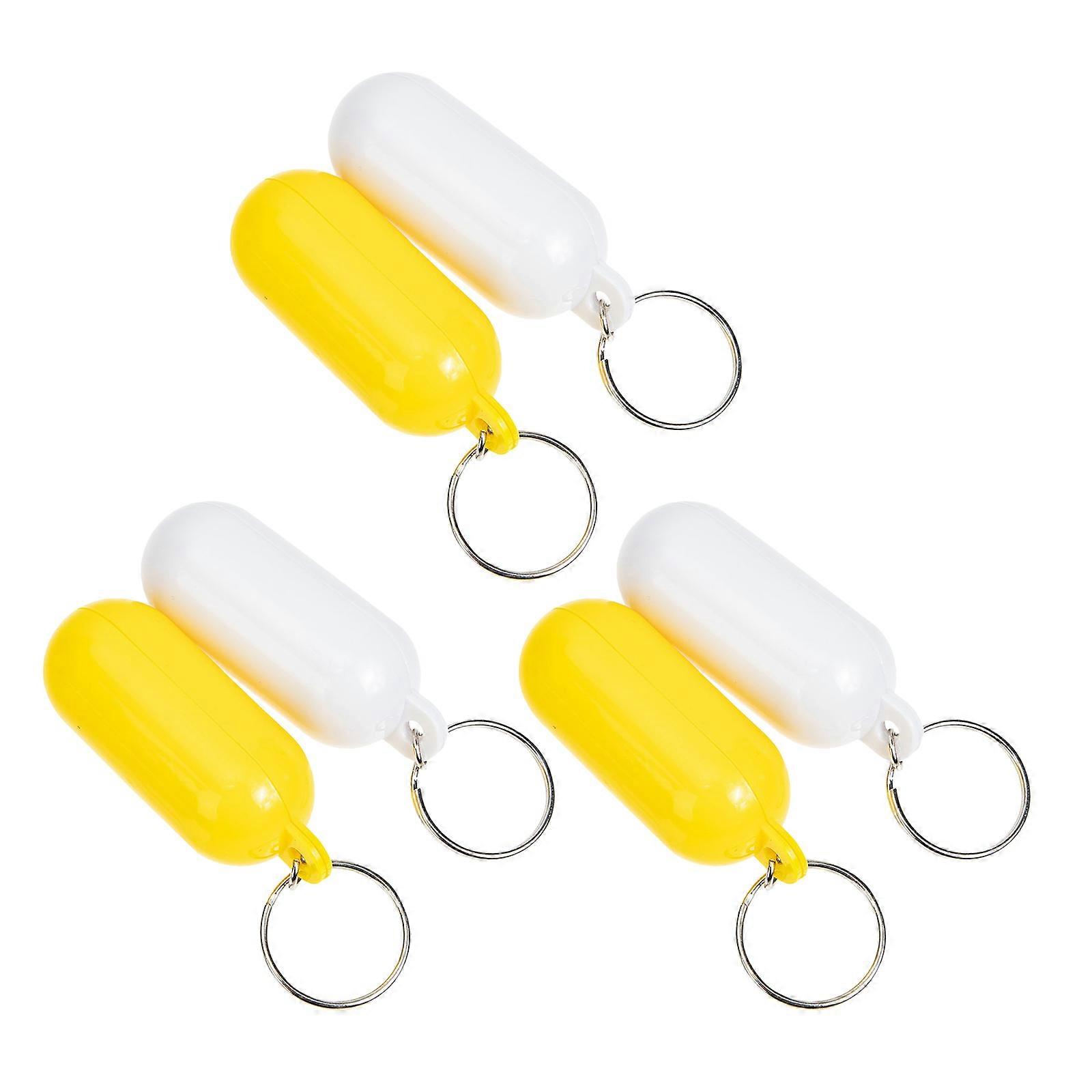 Floating Keychain for Boat Use 6Pcs Pill-Shaped Key Rings Waterproof