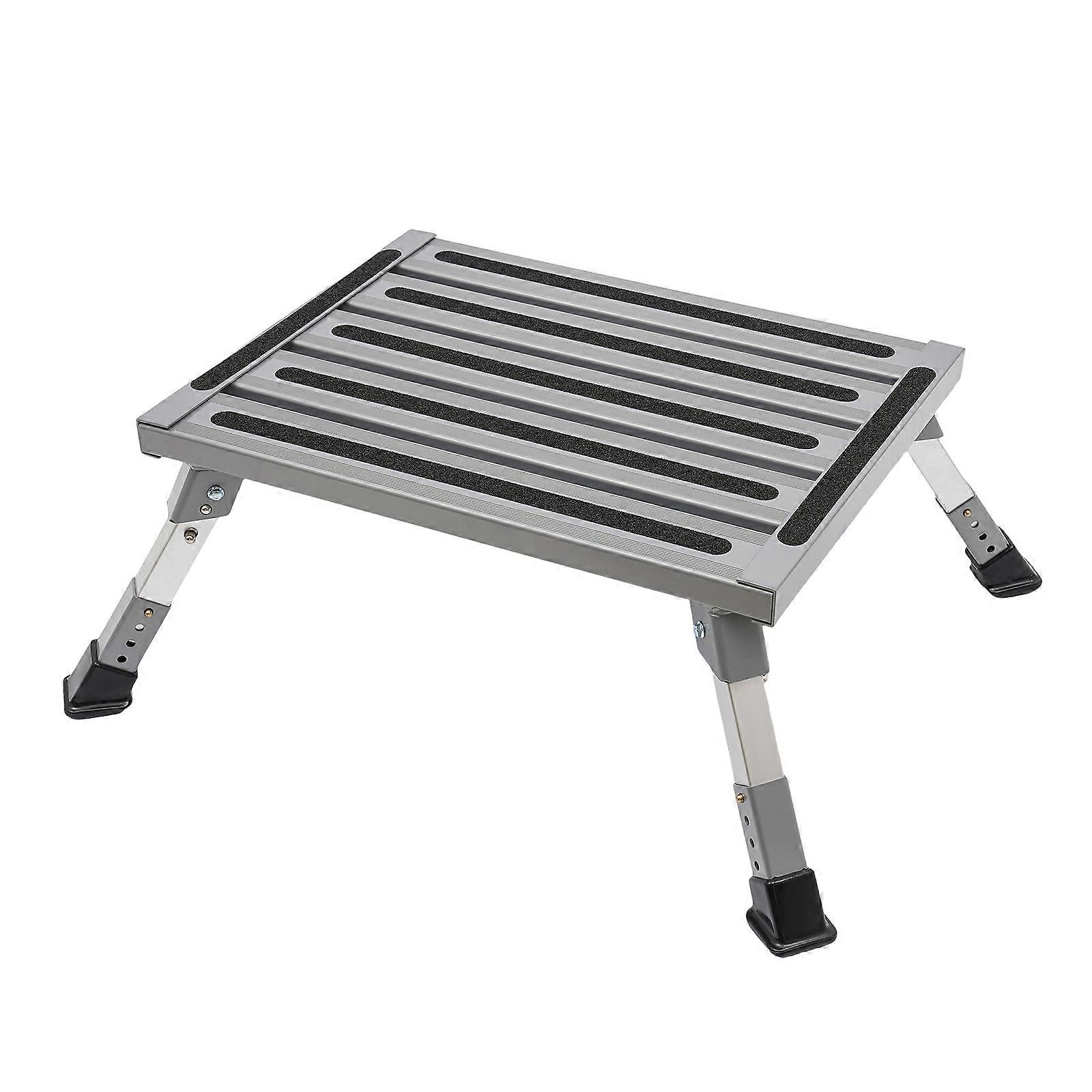 Aluminum Folding Step Stool Height Adjustable & Anti-Slip, 330lbs Load Step Stool