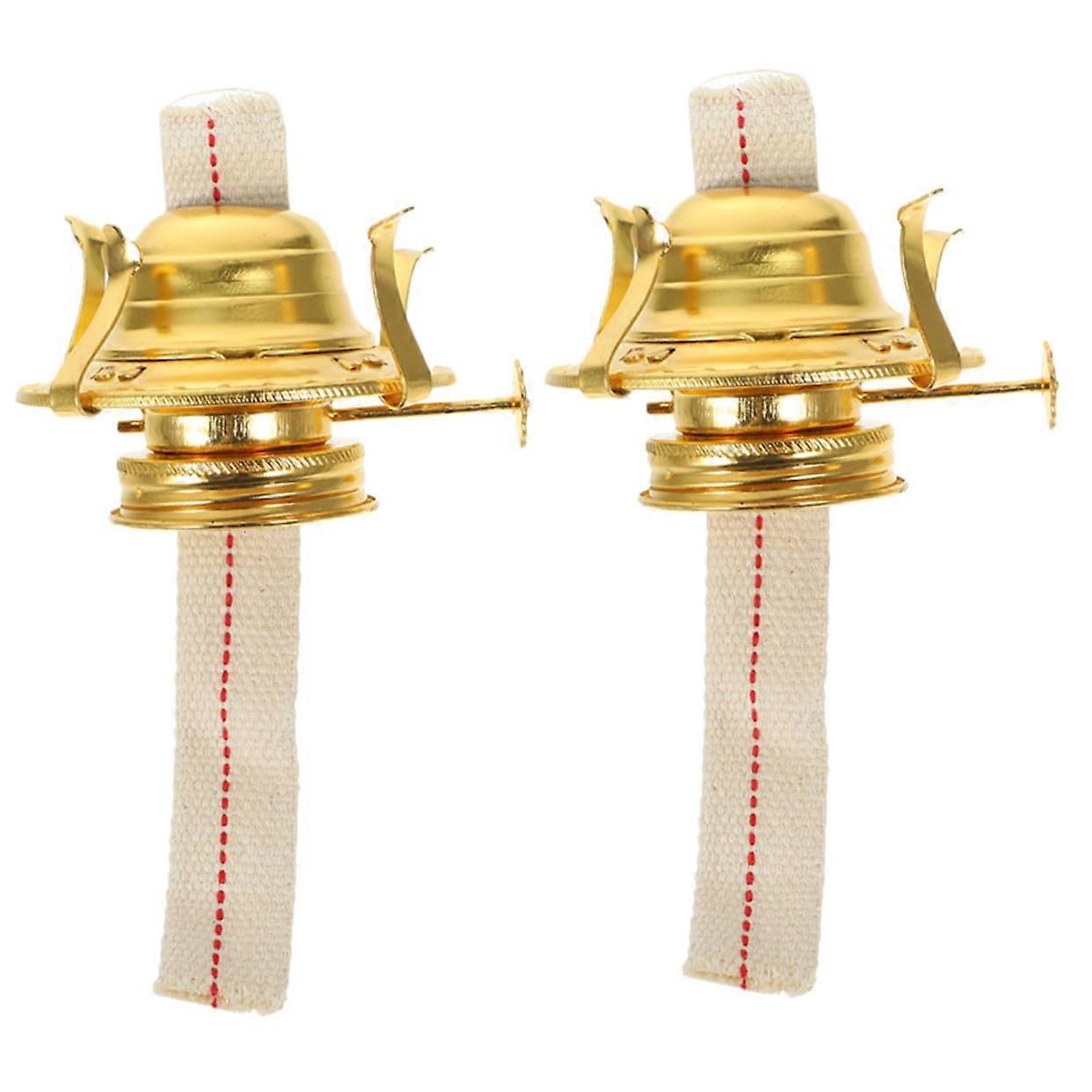 2 Pack Kerosene Lamp Burner Base with Wick Holder for Vintage Oil Lamps Replacement