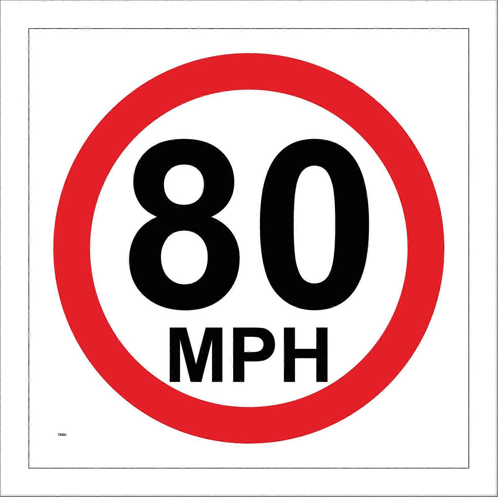 TR034 80 Mph Sign with Circle