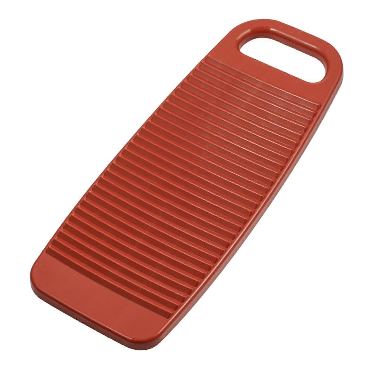 Laundry Washboard with Soap Holder, Thick Non Slip Board for Home Sink or Dorm Use, Red