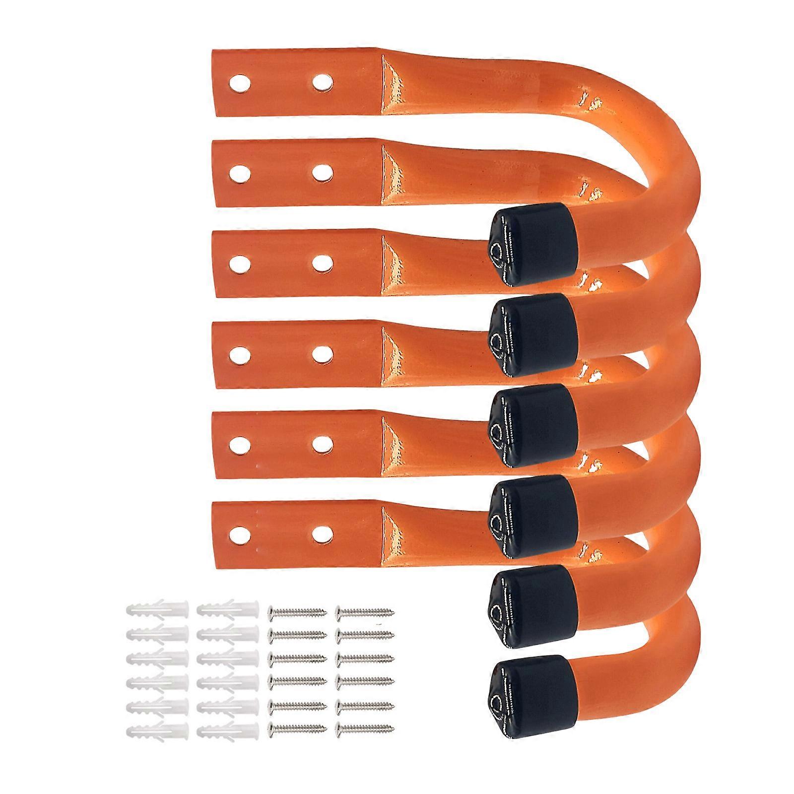 Pack of 6 Utility Garage Hooks with Strong Load Capacity Wall Mount Hook Simple Installation for Hanging Bikes & Tool  Multicolor
