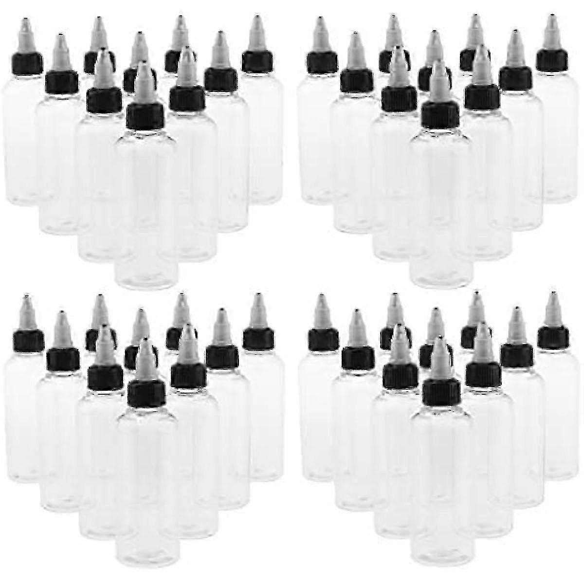 40Pcs Nozzle Design Plastic Bottles With Twist Top Caps For Liquid 100ml