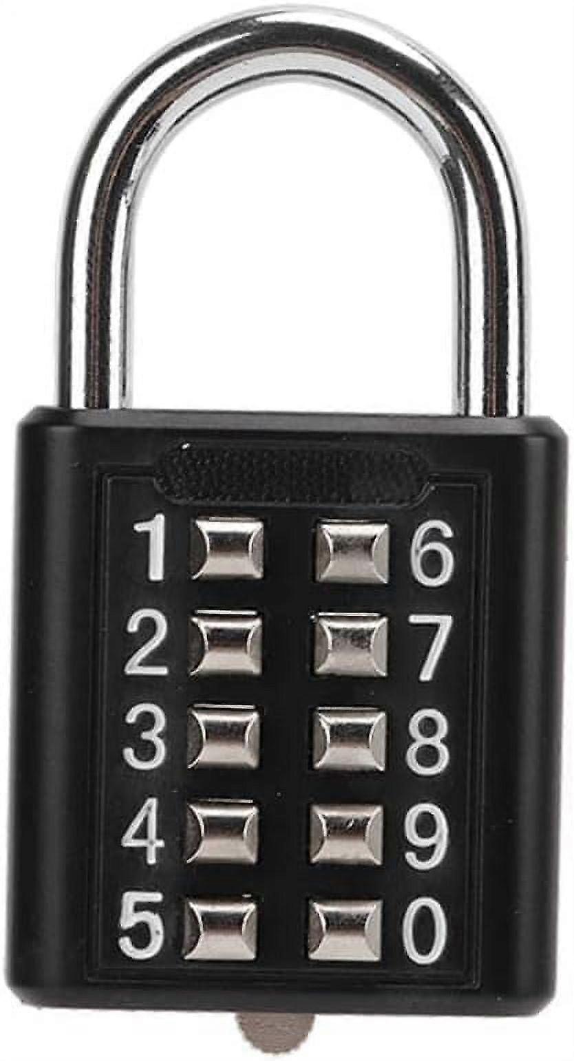 10-Digit Push Button Combination Lock for Gym Locker Toolbox Gate Suitcase - Waterproof & Rustproof Design for Maximum Security