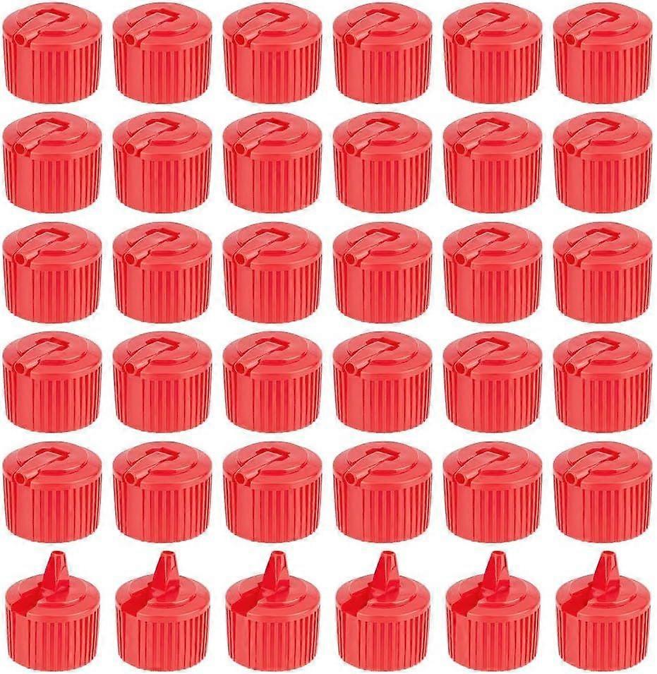 36Pcs 28/410 Flip Top Dispensing Cap Red Plastic Bottle Caps Spout Flip Caps Reusable Plastic Bottle Cap Replacement Bottles Lids for Shampoo Moisturi