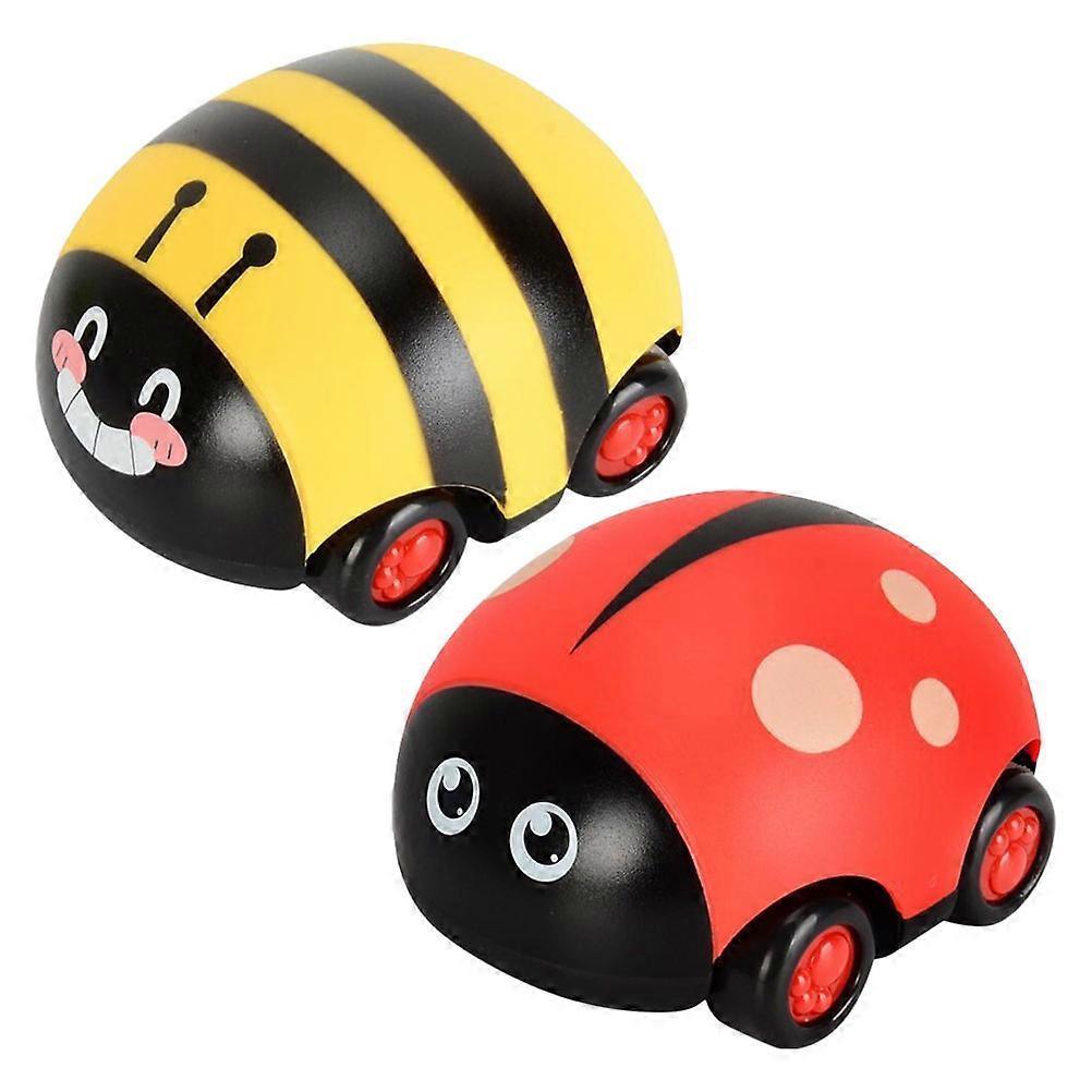 Pull Back Car Cartoon Animal Shape Friction Powered Toy 2Pcs for Playing