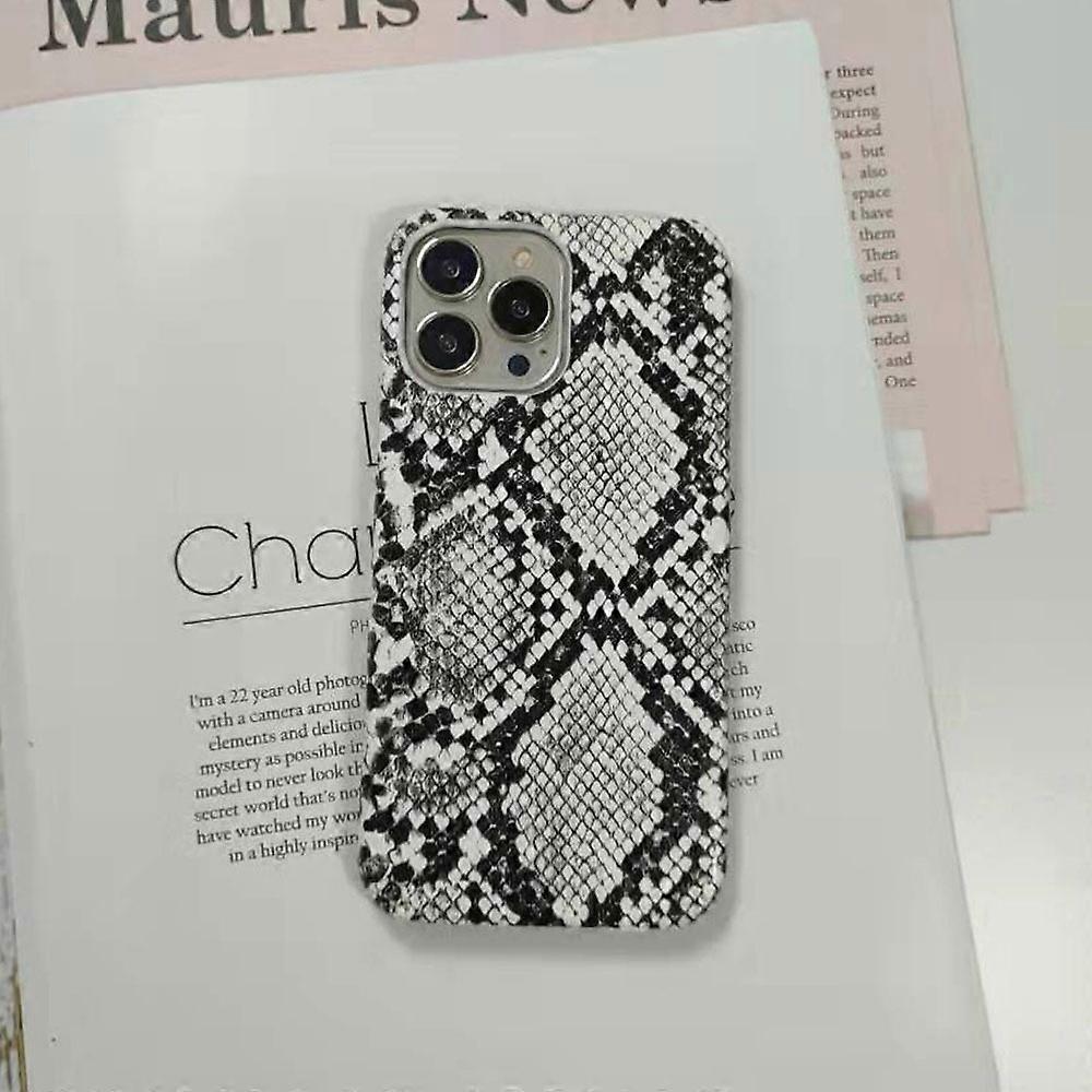 Case for iPhone 17 Pro White Python Texture Half Leather