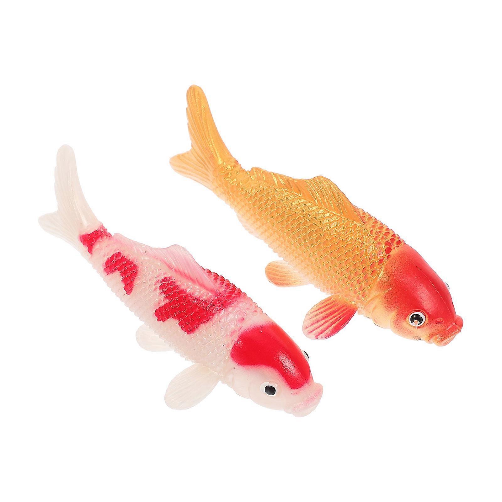 Simulation Goldfish PVC Fish Decor for 2Pcs Realistic Aquarium Floating Ornaments