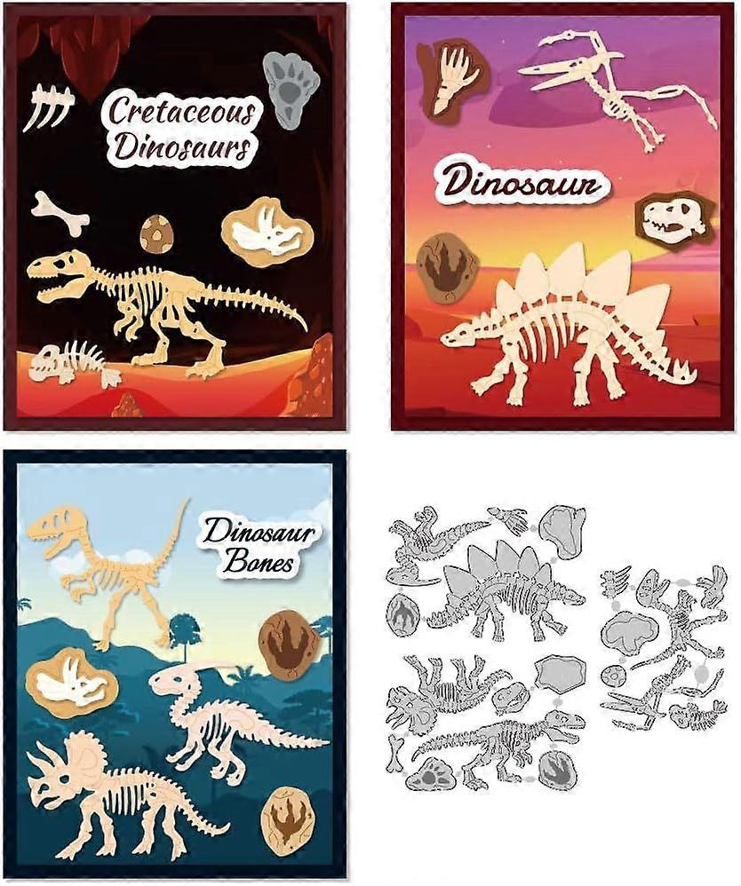 Realistic Dinosaur Skeletons Die Cuts Card Making Carbon Steel Cutting Dies Cuts Stencils Scrapbooking Embossing Template for Greeting Cards Invitatio