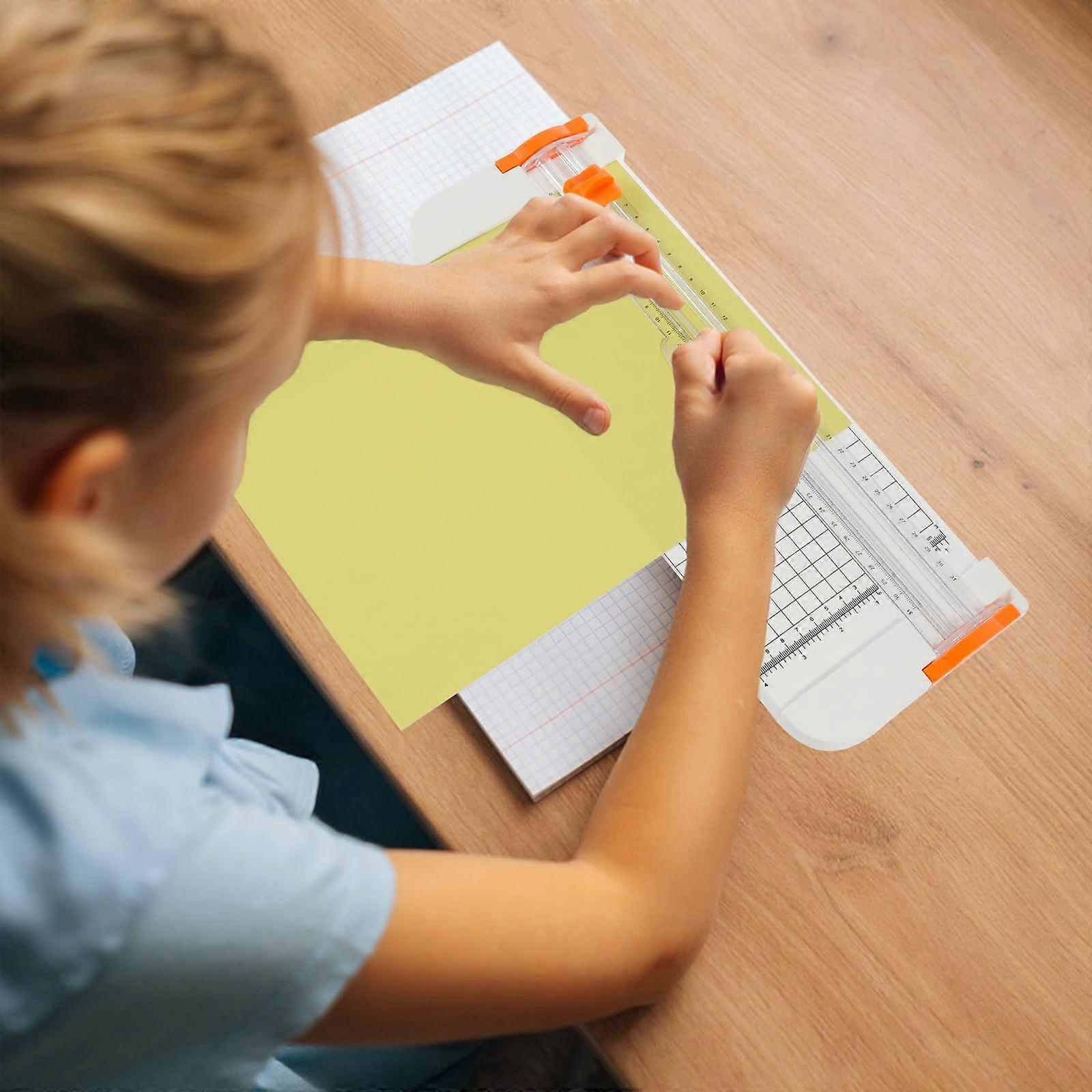 Wekvgz 12" A4 Paper Cutter with Side Ruler, Safety Blades, Portable Craft Trimmer for Scrapbooking, Photos, Compatible with A4 Paper