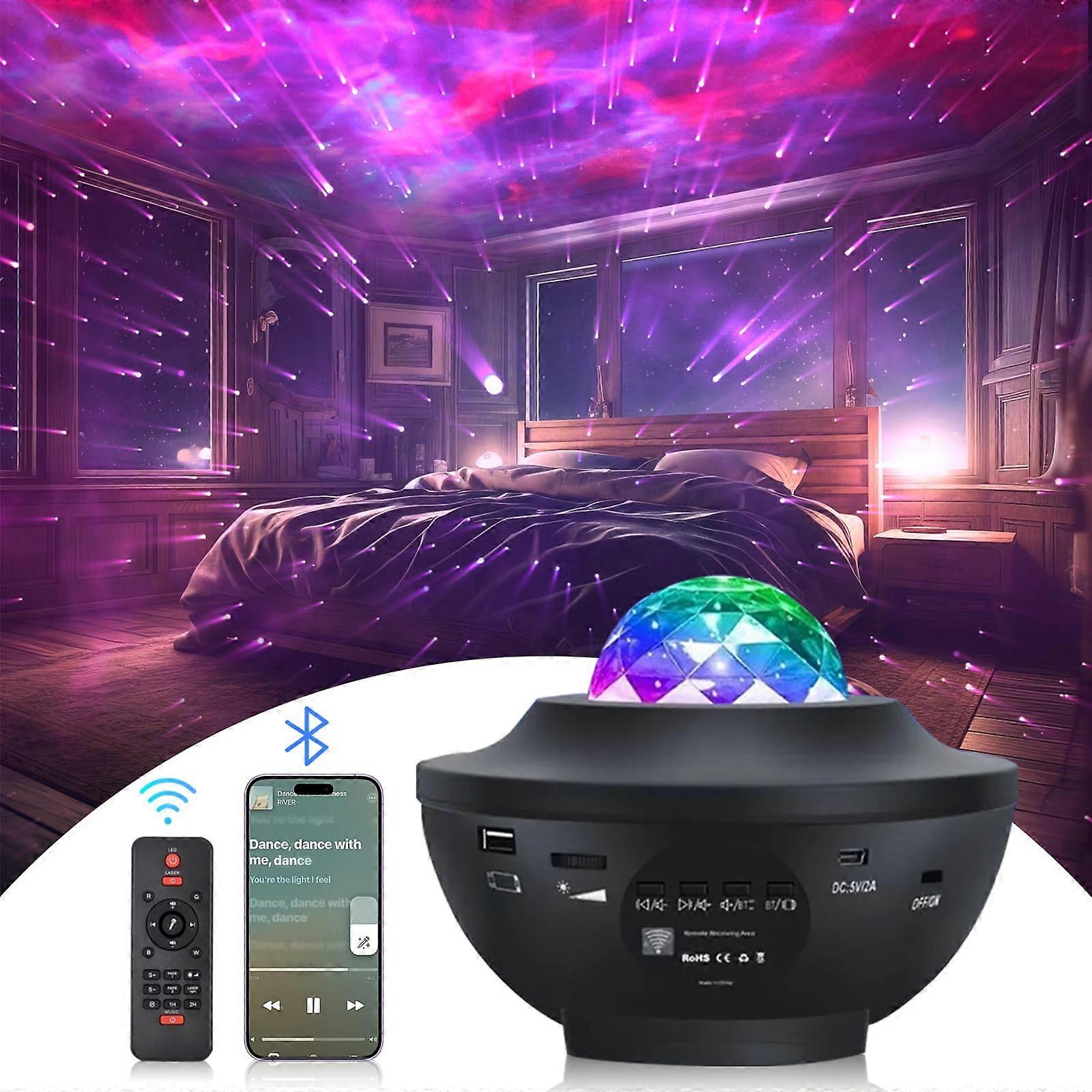 Star Projector with Bluetooth Speaker, Remote Control Timer, MultiColor Galaxy Light for Bedroom Decor