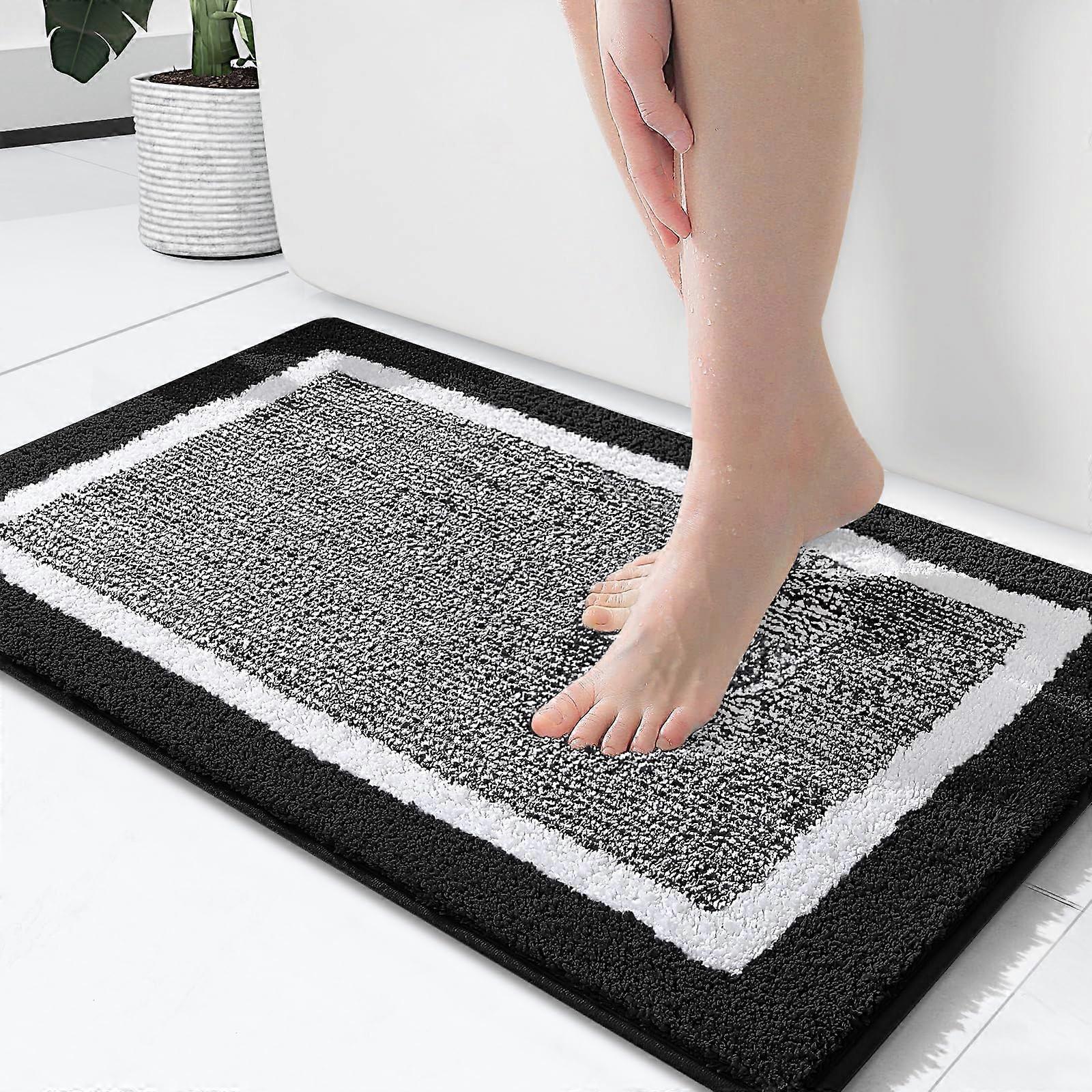 Soft Absorbent Microfiber Bath Mat, Non-Slip, Quick Dry, Machine Washable, 24x16 Inch