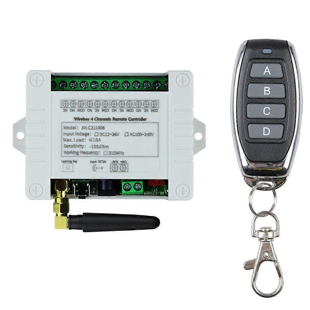 Remote Control Switch Receiver+4CH Transmitter,1 Receiver 1 Remote